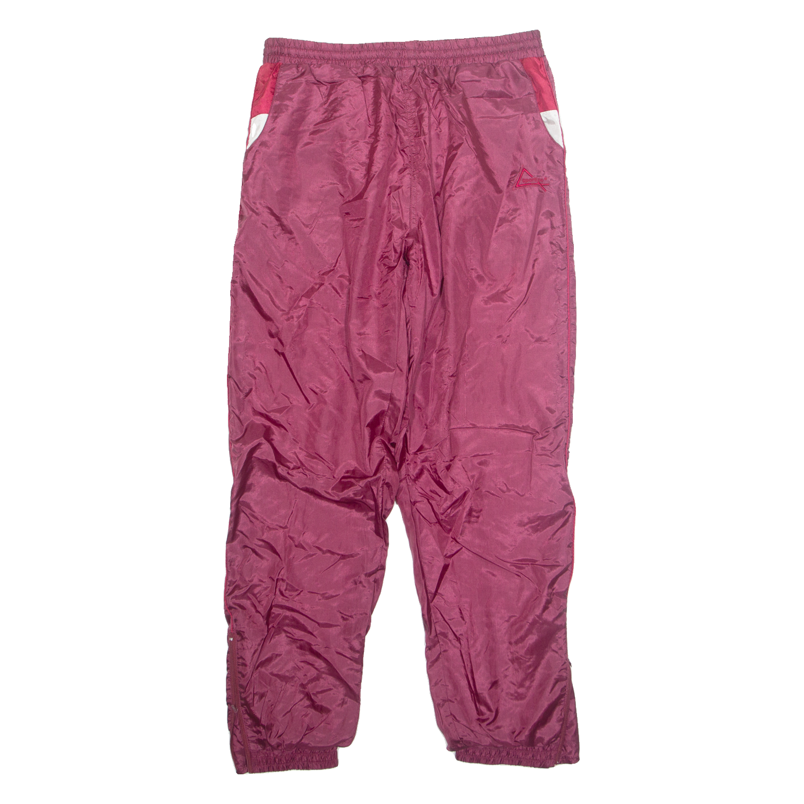 SPORTINO Mens Track Pants Maroon 90s Nylon Tapered XL W30 L30 Refurbished - N/A refurbished available on Cerqular