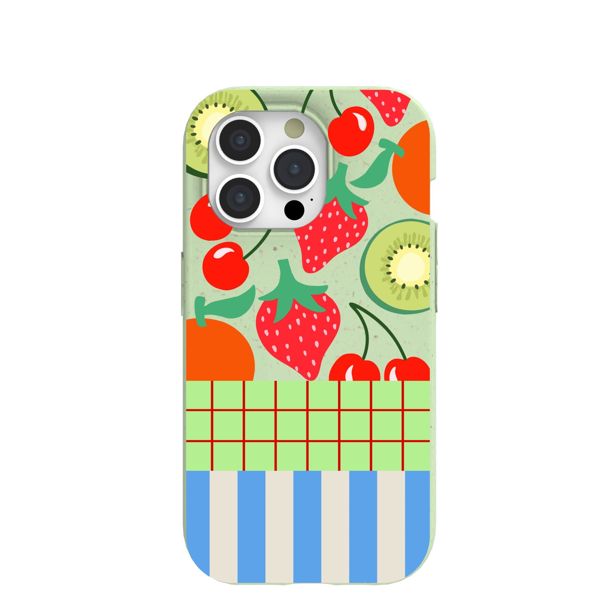 Sage Green Fresh Picnic iPhone 15 Pro Case Refurbished - Pela Case refurbished available on Cerqular