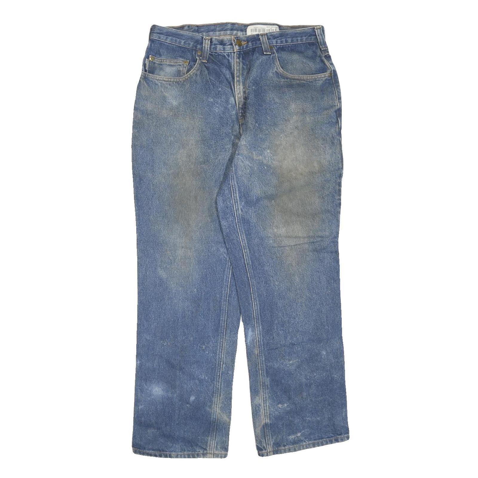 CARHARTT Mens Regular Fit Blue Denim Jeans W34 L30 Casual Workwear Zip Closure Refurbished - N/A refurbished available on Cerqular