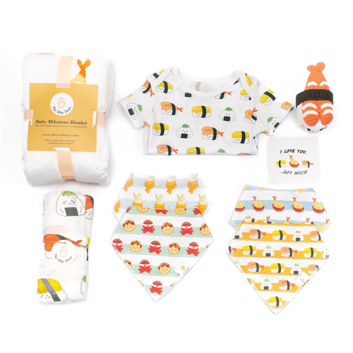 Big Welcome Home Baby Gift Set - Sushi Collection | Size: 6-12M Refurbished - The Wee Bean refurbished available on Cerqular
