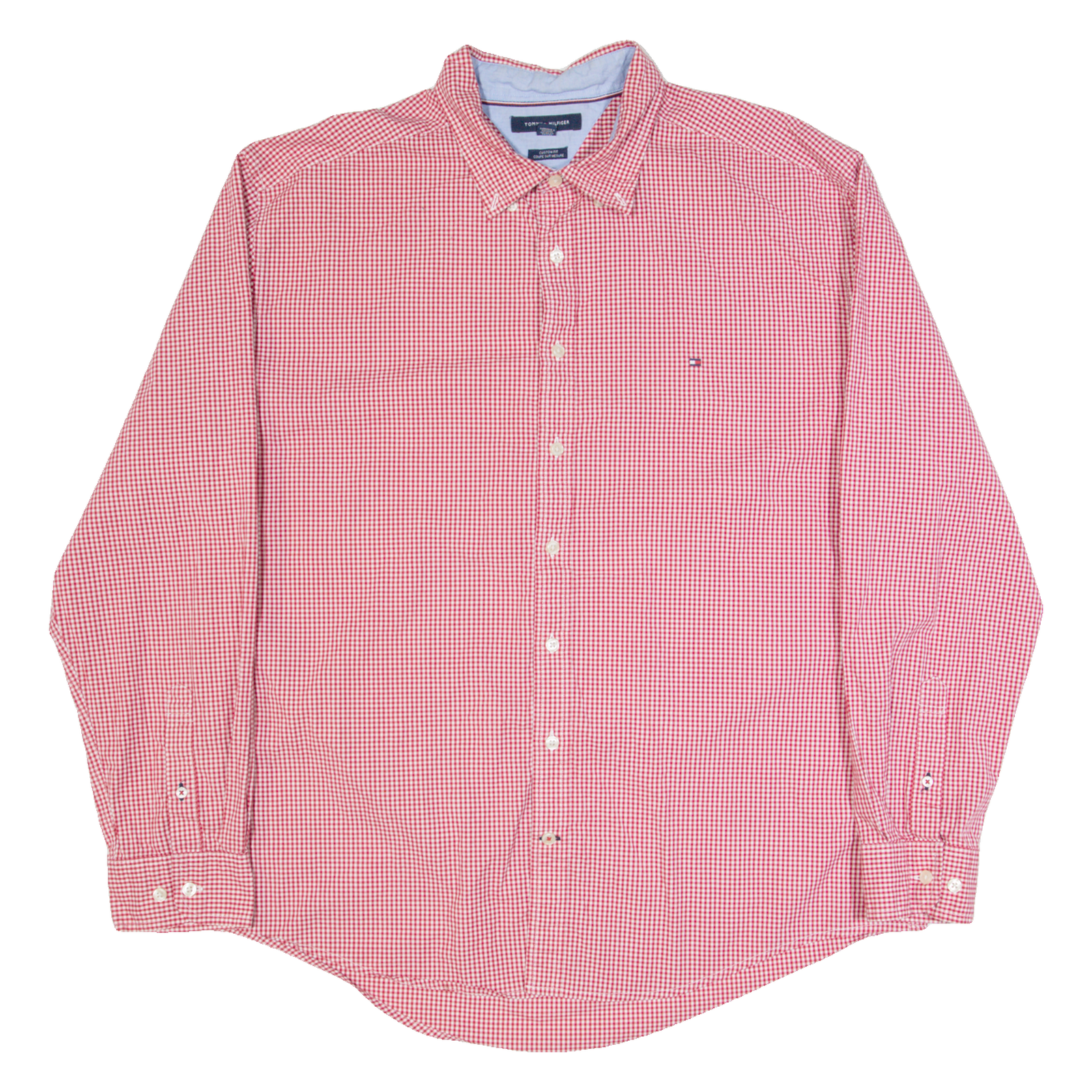 TOMMY HILFIGER Mens Shirt Red Gingham Long Sleeve 2XL Refurbished - N/A refurbished available on Cerqular
