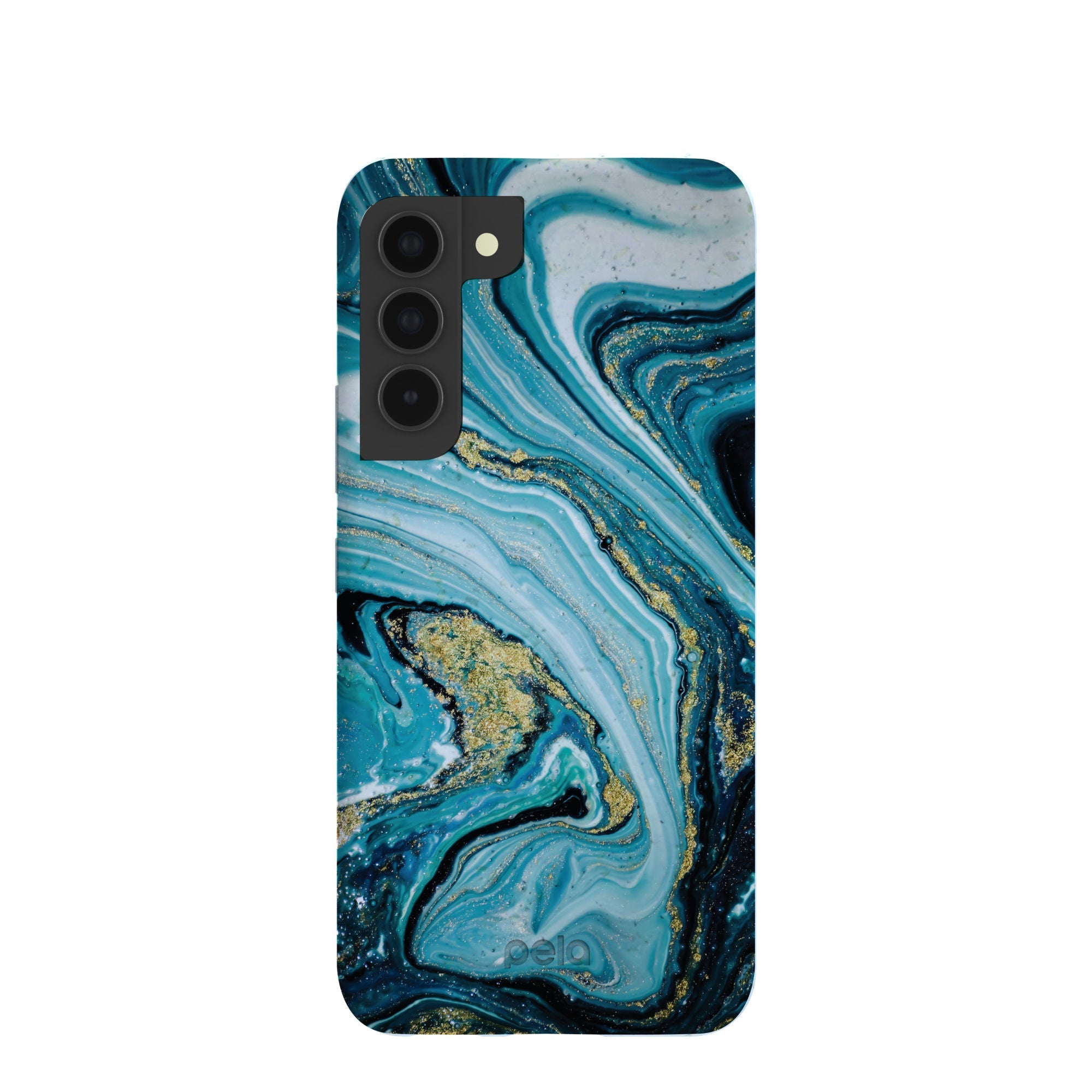Powder Blue Marble Samsung Galaxy S22 Case Refurbished - Pela Case refurbished available on Cerqular