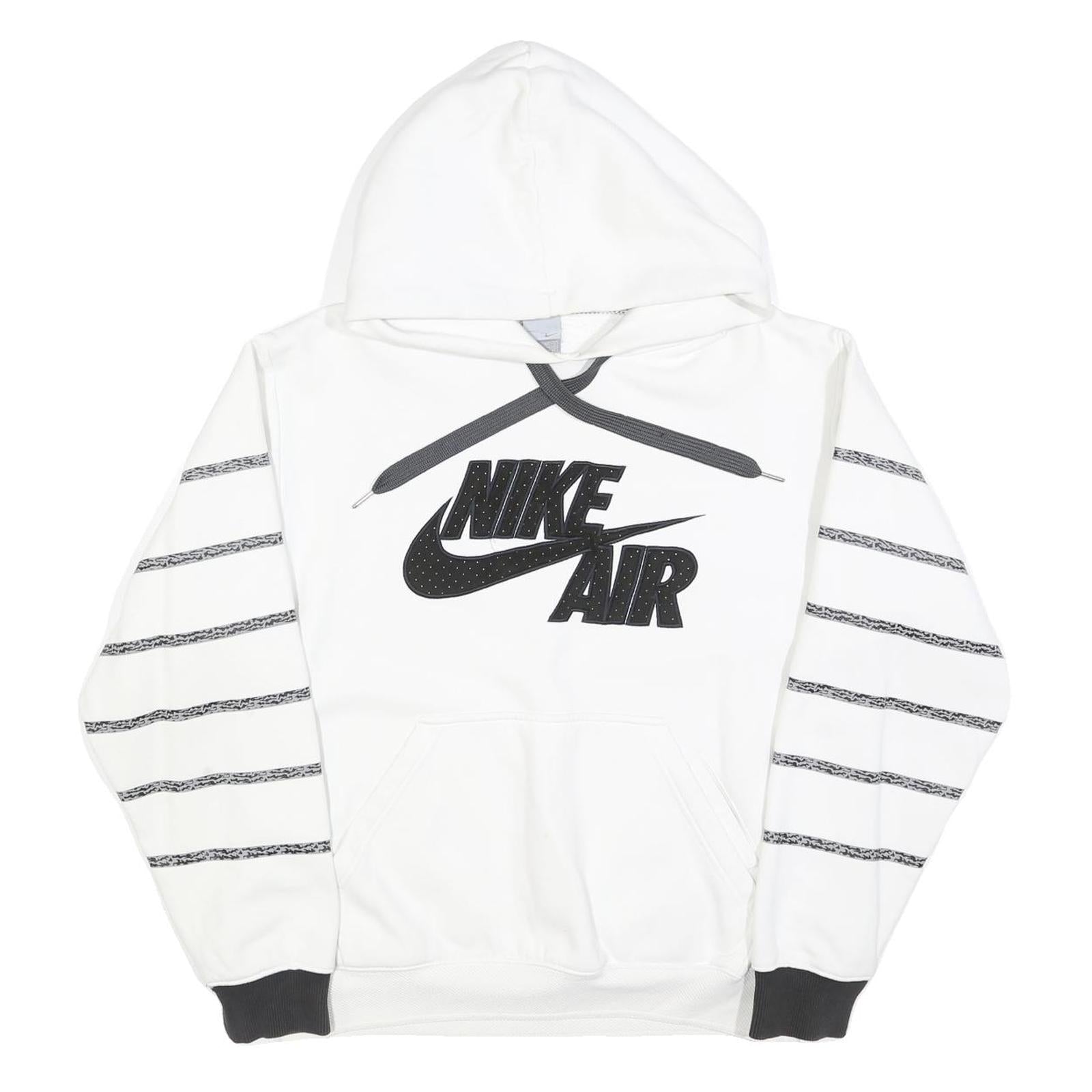 Buy NIKE Mens White Black Striped Pullover Hoodie S Nike Air Logo Sweatshirt Refurbished - $36.39 NIKE Mens White Black Striped Pullover Hoodie S Nike Air Logo Sweatshirt Refurbished - N/A refurbished available on Cerqular