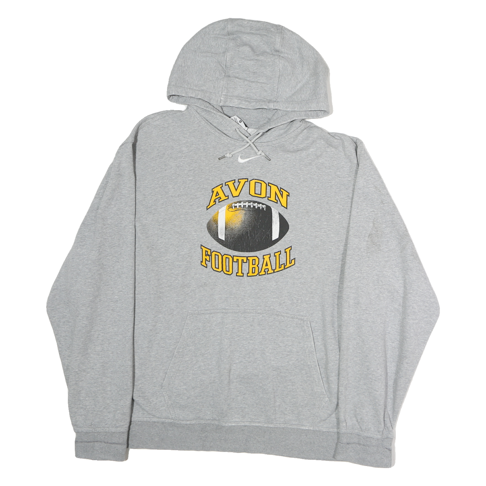 NIKE Mens Grey Avon Football Cotton Pullover Hoodie XL Sports Drawstring Refurbished - N/A refurbished available on Cerqular