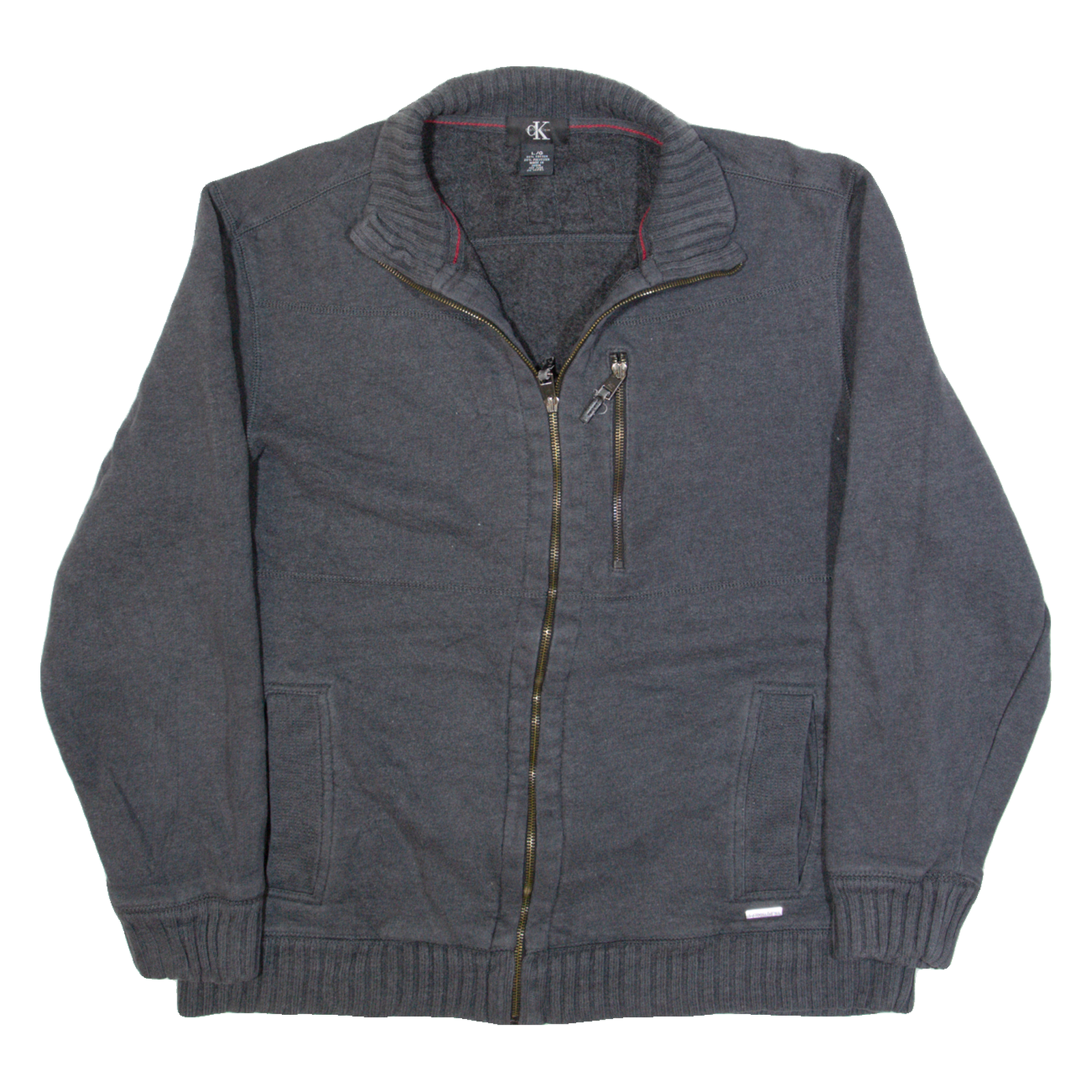 CALVIN KLEIN Mens Track Jacket Grey L Refurbished - N/A refurbished available on Cerqular