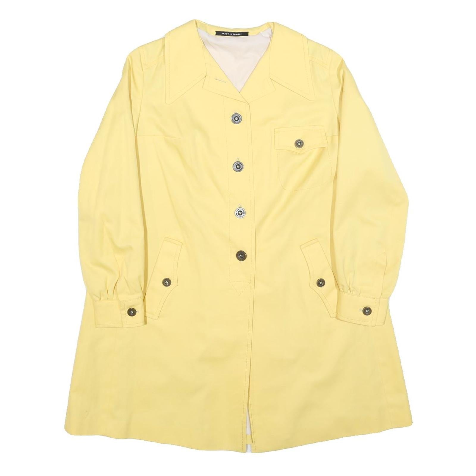 CYCLONE Womens Yellow Jacket M Polyester Plain Button Closure Stylish Refurbished - N/A refurbished available on Cerqular