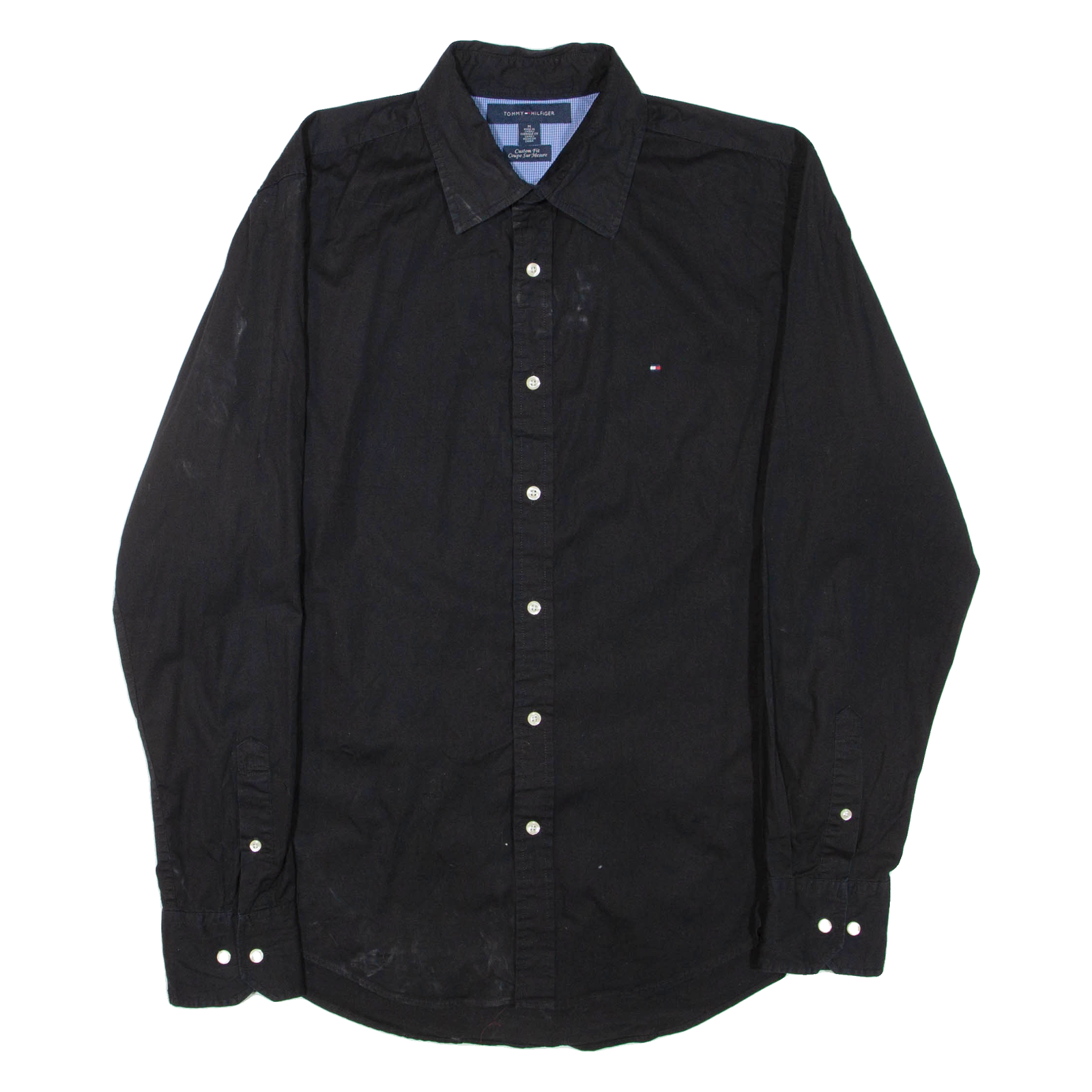 TOMMY HILFIGER Mens Plain Shirt Black Long Sleeve M Refurbished - N/A refurbished available on Cerqular