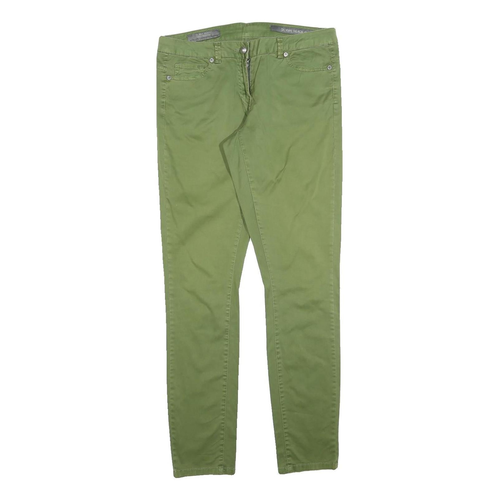 Buy SILVIAN HEACH Womens Cotton Blend Green Slim Skinny Trousers W32 L32 Stylish Zip Refurbished - $23.39 SILVIAN HEACH Womens Cotton Blend Green Slim Skinny Trousers W32 L32 Stylish Zip Refurbished - N/A refurbished available on Cerqular