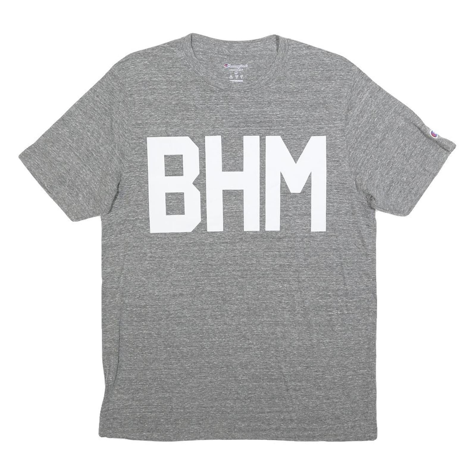 CHAMPION Mens Grey BHM Graphic T-Shirt M Short Sleeve Crew Neck Casual Cotton Refurbished - N/A refurbished available on Cerqular