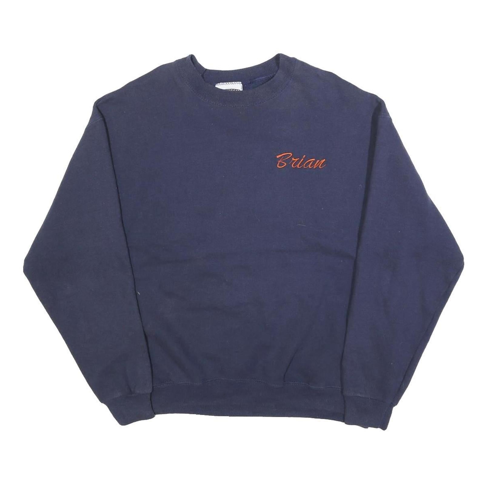 LEE Mens Navy Blue Sweatshirt L Crew Neck Pullover Embroidered Stag Refurbished - N/A refurbished available on Cerqular