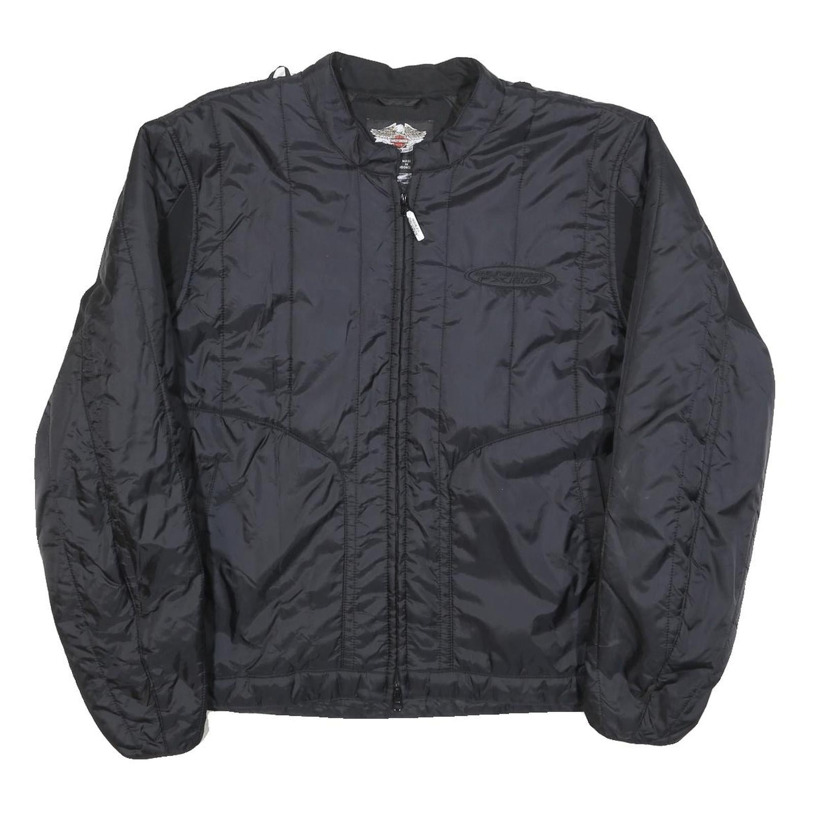 HARLEY DAVIDSON Mens Black Jacket XL Polyester Blend Plain Zip Casual Motorcycle Refurbished - N/A refurbished available on Cerqular