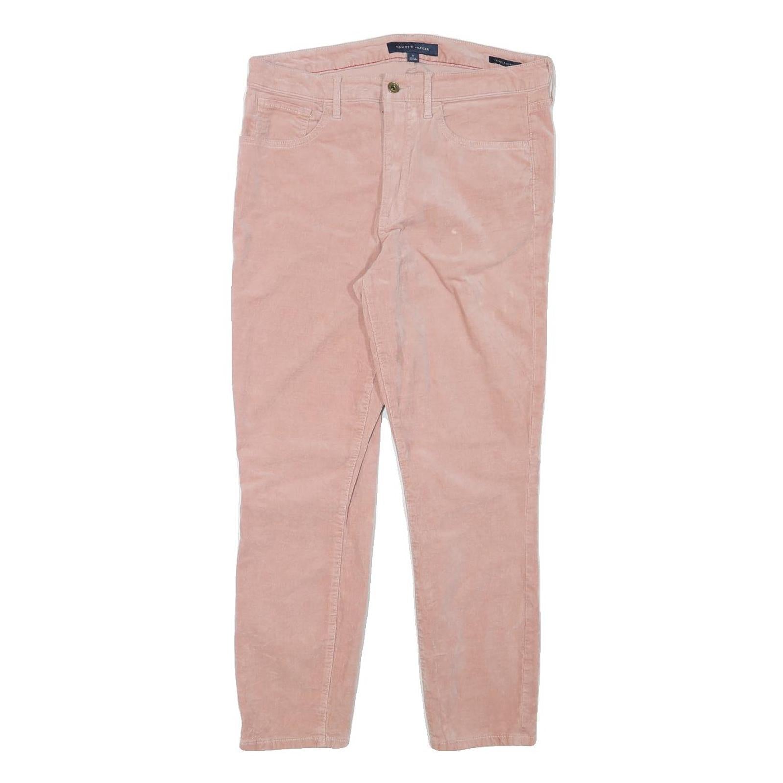 TOMMY HILFIGER Womens Cotton Blend Pink Slim Tapered Trousers W31 L26 Refurbished - N/A refurbished available on Cerqular