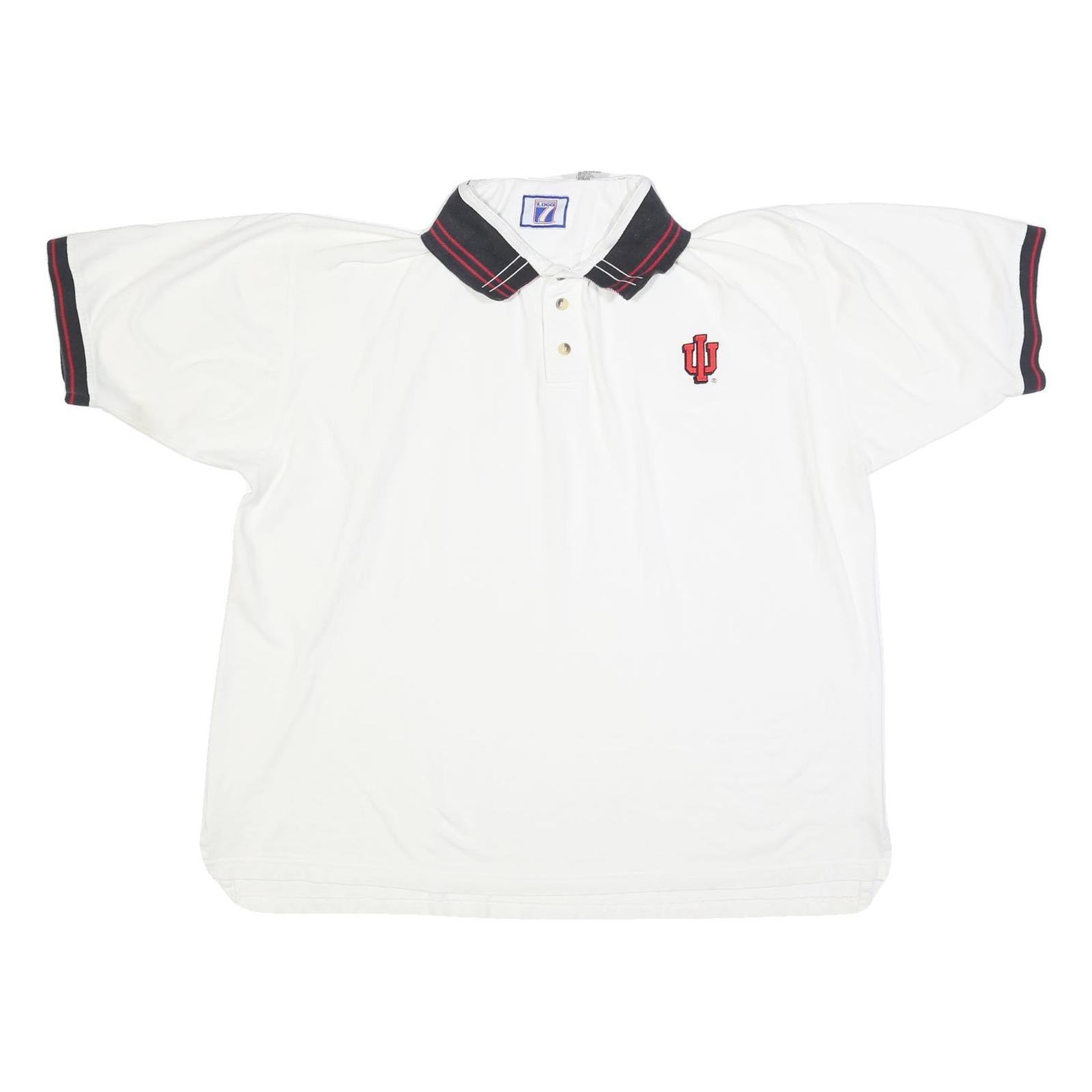 LOGO 7 Mens White & Black Indiana University Short Sleeve Polo Shirt 2XL Cotton Refurbished - N/A refurbished available on Cerqular