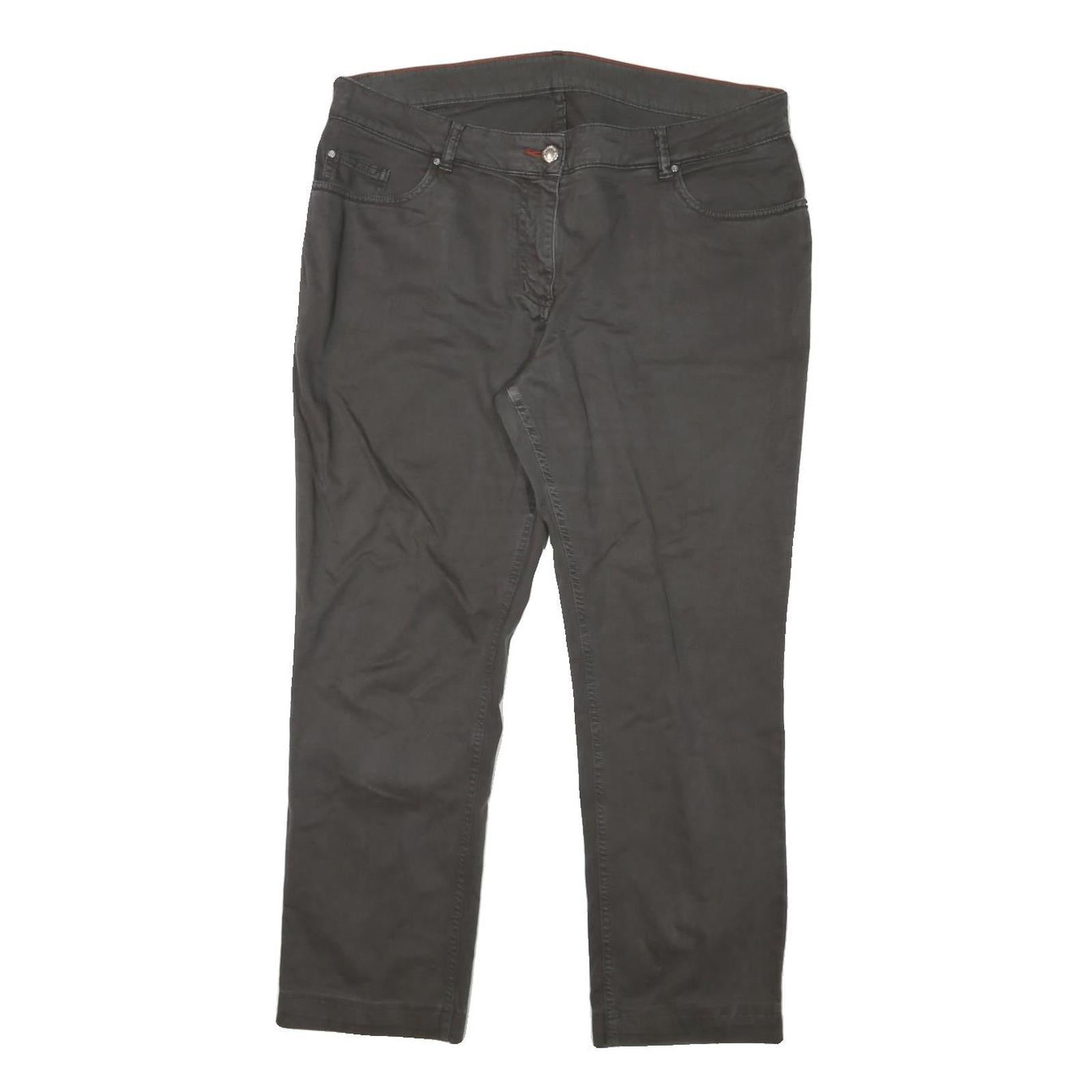 CONTE OF FLORENCE Womens Cotton Blend Slim Black Trousers W35 L26 Stylish Refurbished - N/A refurbished available on Cerqular