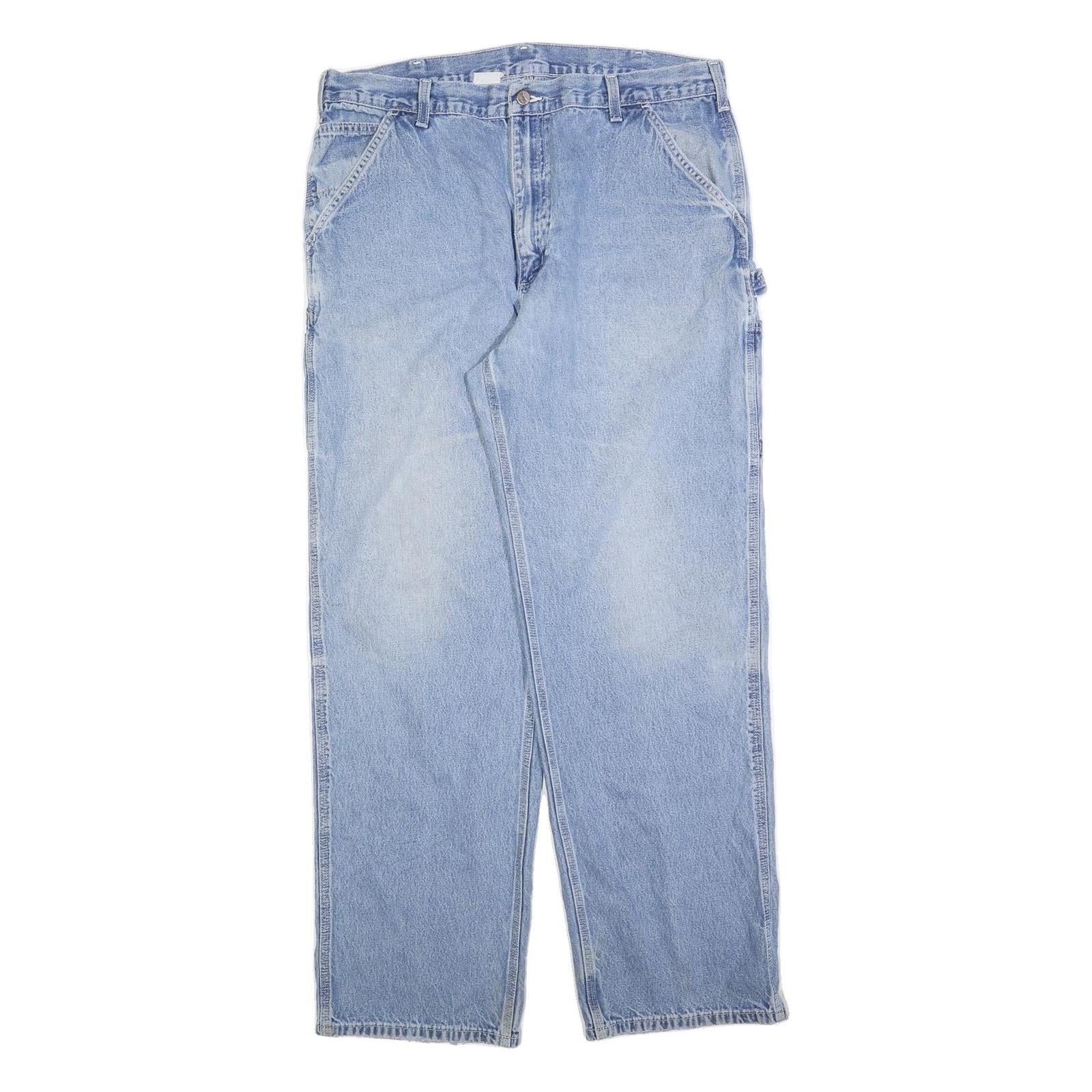 CARHARTT Mens Regular Blue Denim Rinse Jeans W36 L34 Workwear Utility Style Refurbished - N/A refurbished available on Cerqular