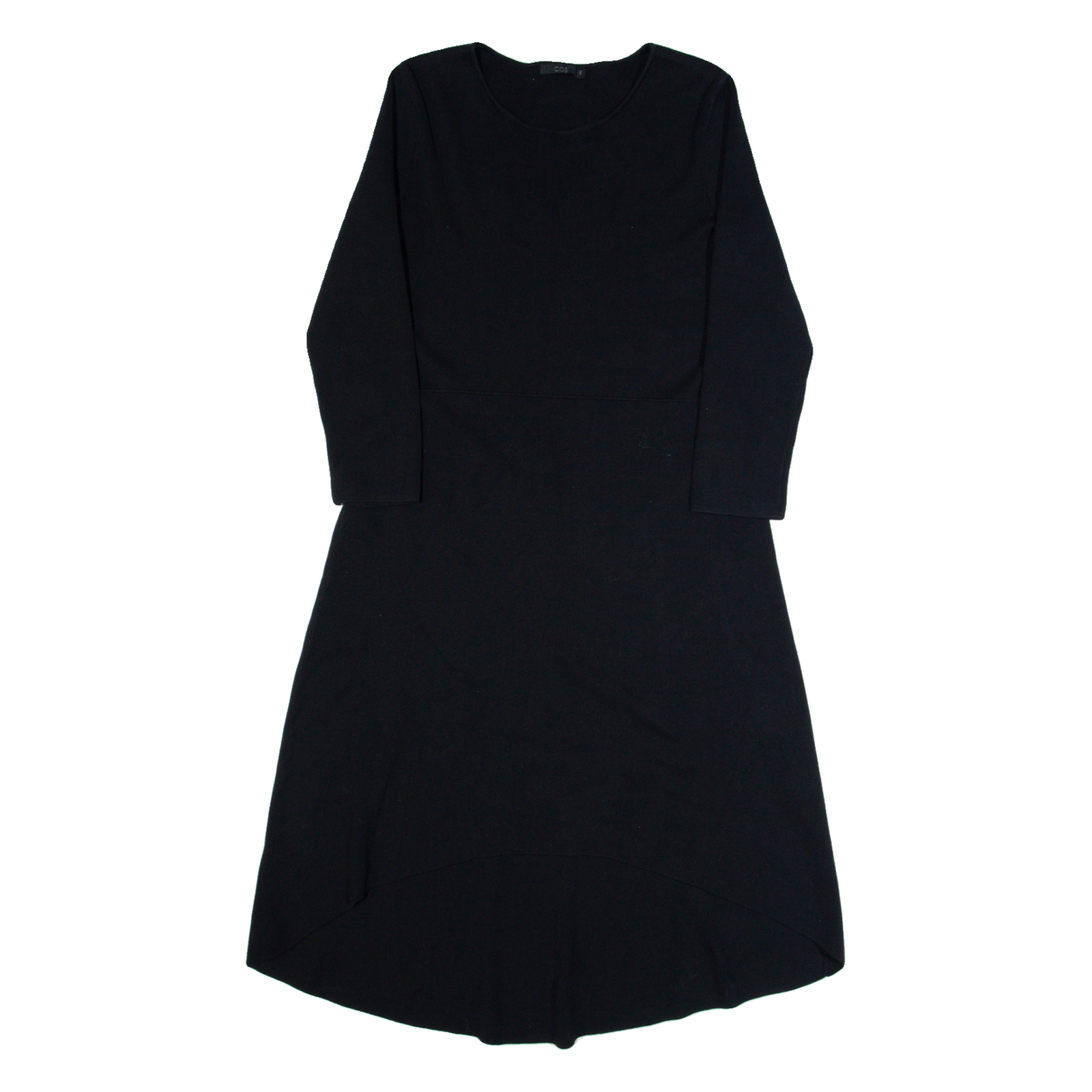 COS Womens A-Line Dress Black Long Sleeve Midi XS Refurbished - N/A refurbished available on Cerqular