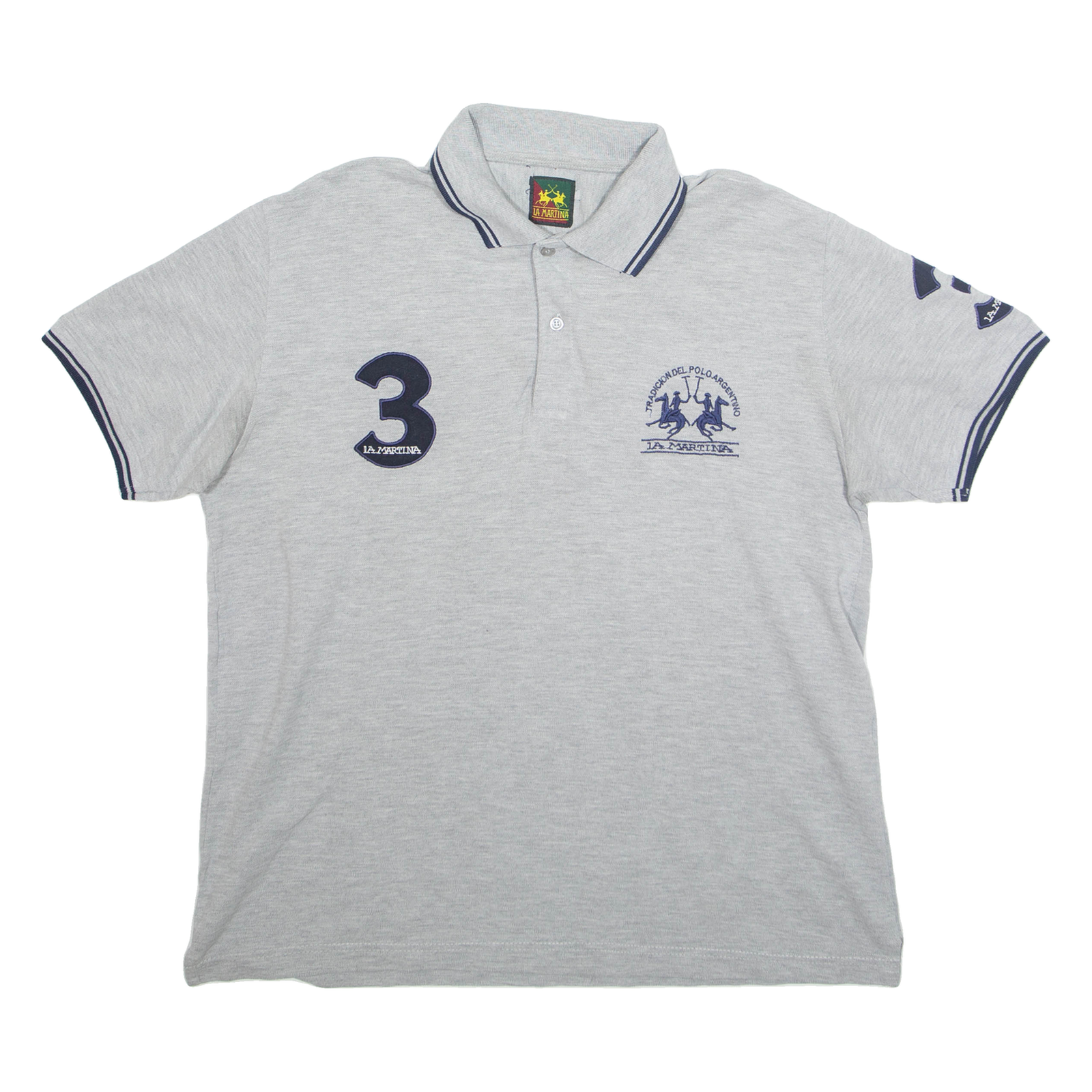 LA MARTINA'S Mens Polo Shirt Grey L Refurbished - N/A refurbished available on Cerqular