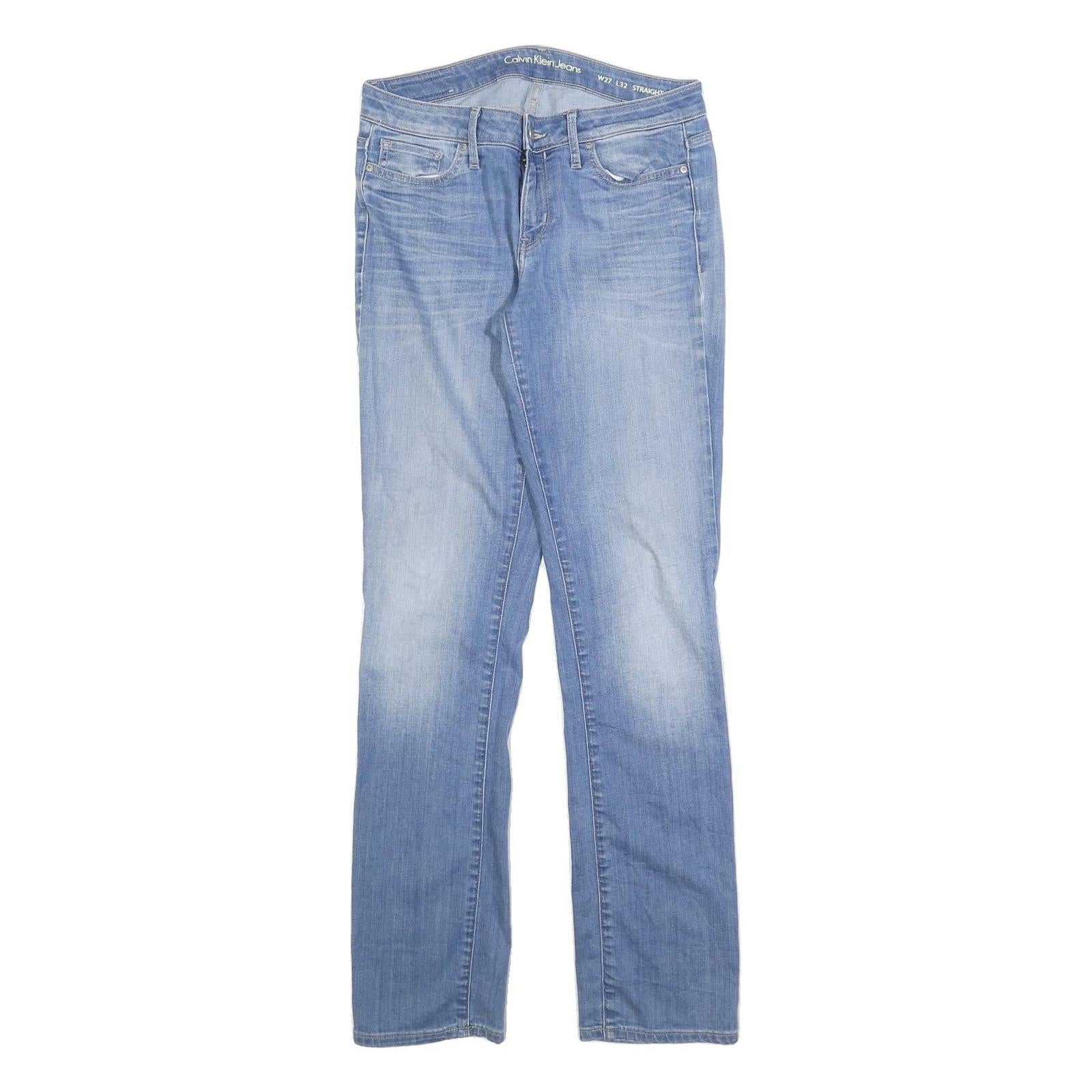 CALVIN KLEIN JEANS Womens Slim Fit Blue Denim Slim Straight Jeans W27 L32 Refurbished - N/A refurbished available on Cerqular