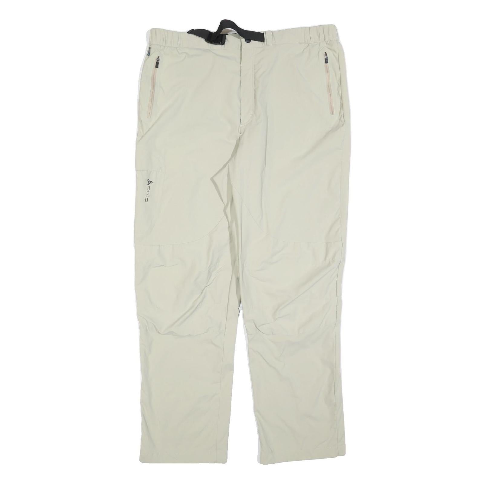 ODLO Mens Polyester Blend Cream Regular Fit Straight Leg Trousers W36 L32 Refurbished - N/A refurbished available on Cerqular