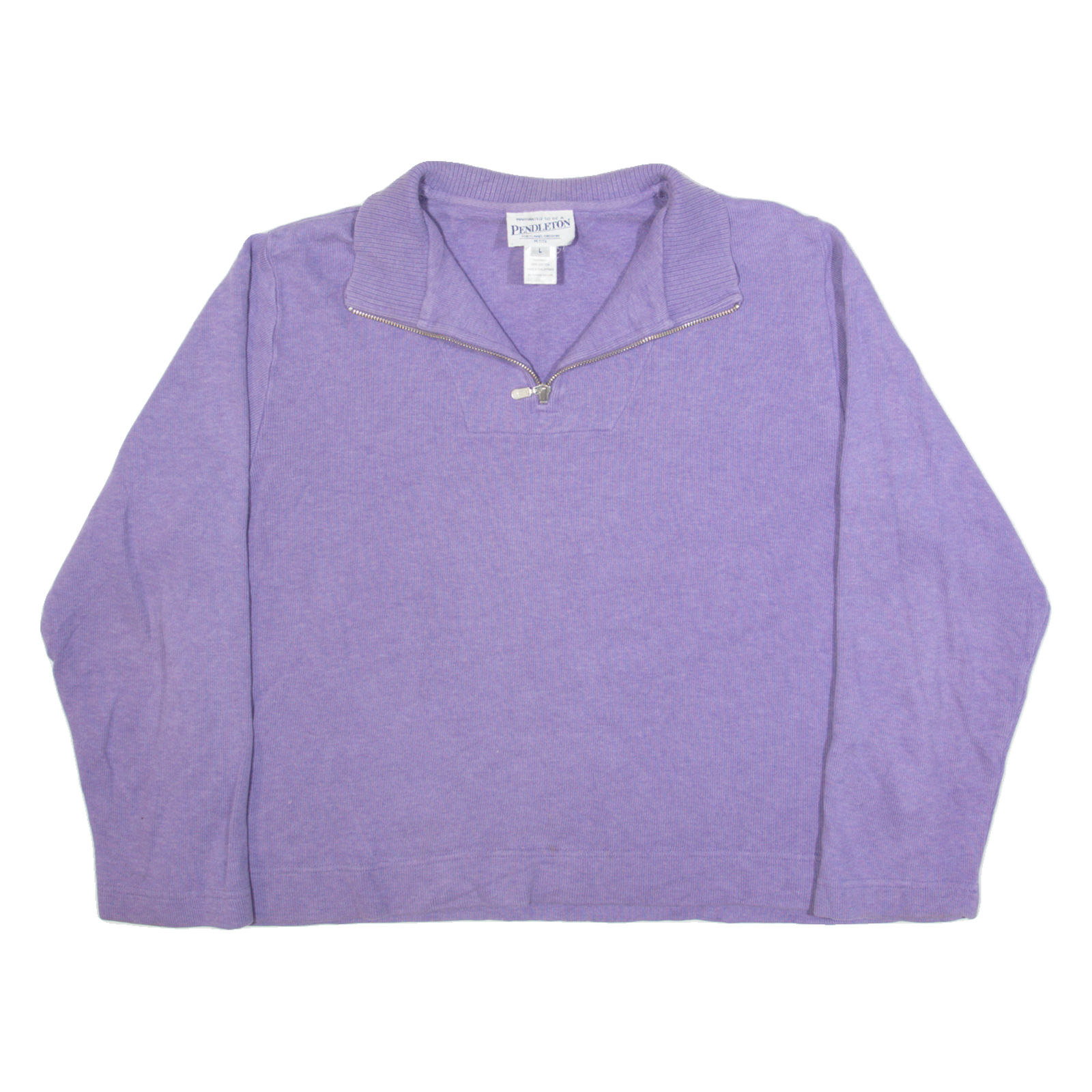 PENDLETON Petite Womens Jumper Purple 1/4 Zip Tight Knit L Refurbished - N/A refurbished available on Cerqular