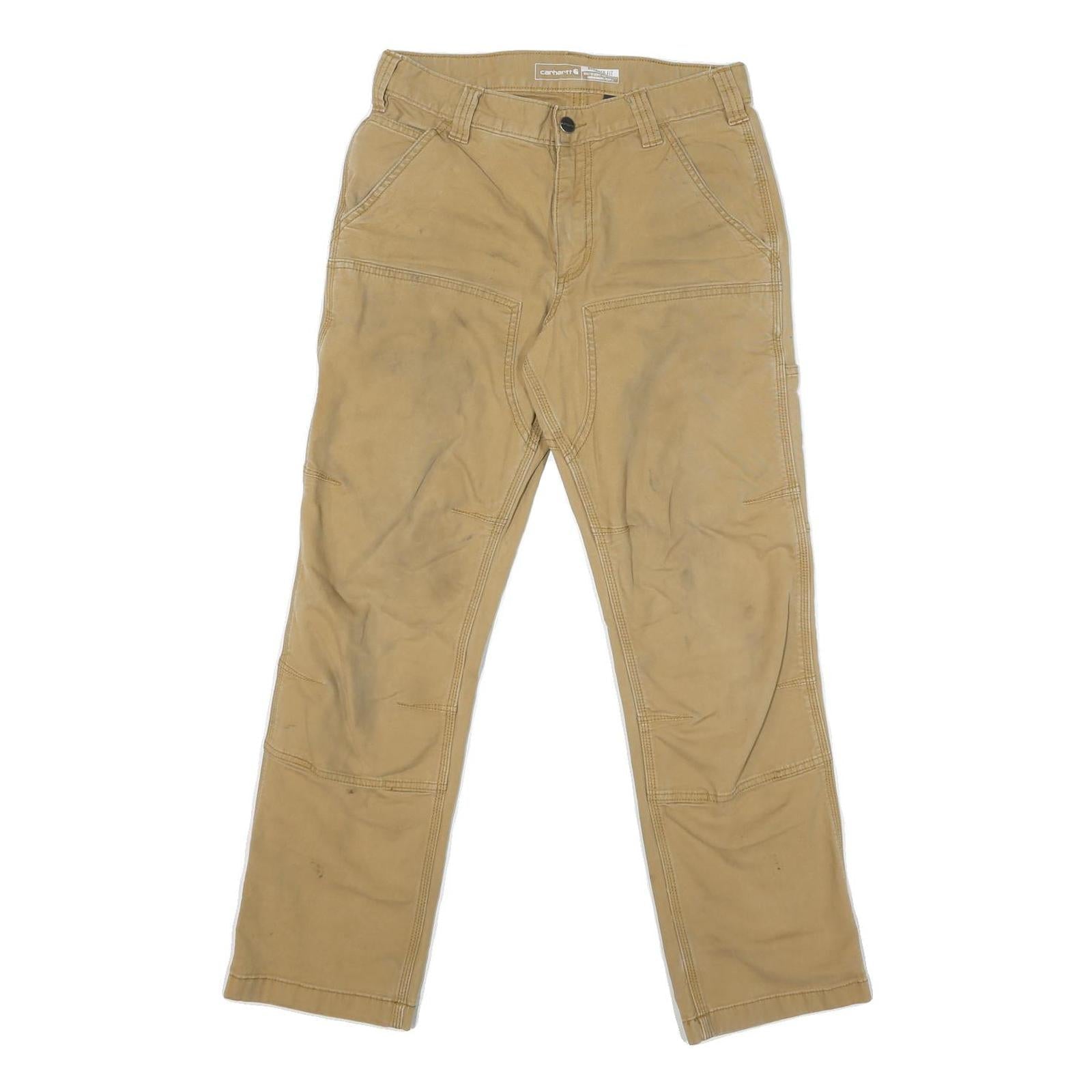 CARHARTT Mens Cotton Blend Beige Regular Fit Straight Leg Trousers W30 L28 Refurbished - N/A refurbished available on Cerqular