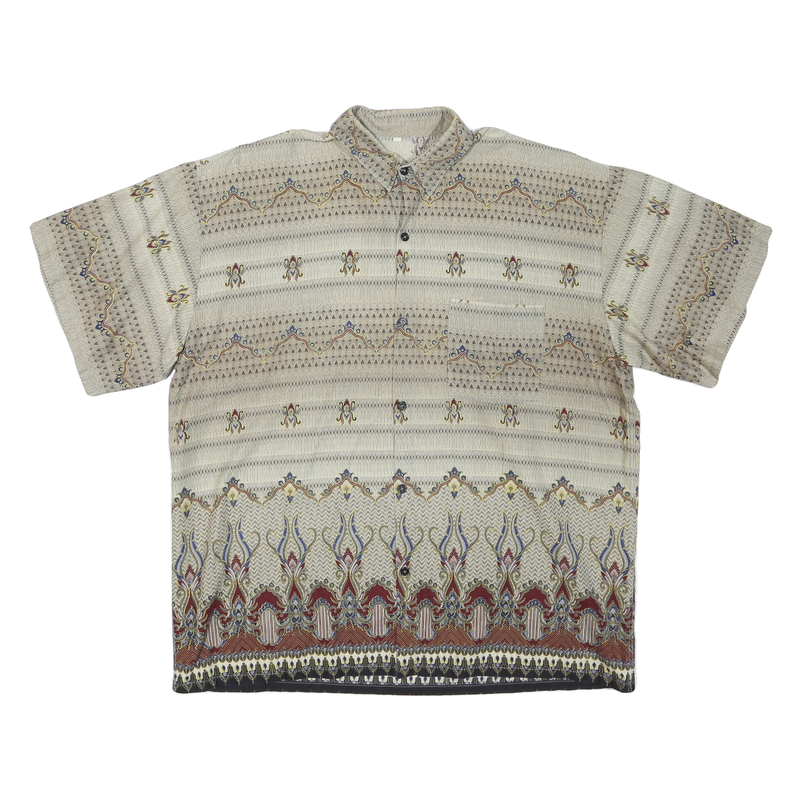 Buy Mens Beige Pattern Shirt L Cotton Blend Casual Lightweight Summer Button Refurbished - $15.59 Mens Beige Pattern Shirt L Cotton Blend Casual Lightweight Summer Button Refurbished - N/A refurbished available on Cerqular