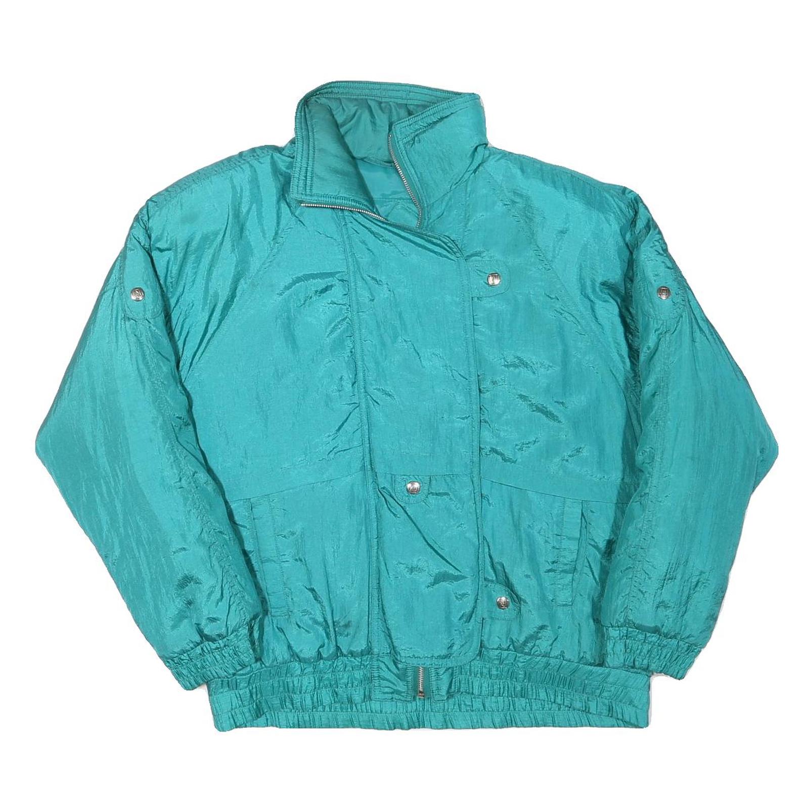 ANDY JOHNS Womens Teal Blue Jacket M Polyester Blend Zip Casual Retro Style Refurbished - N/A refurbished available on Cerqular