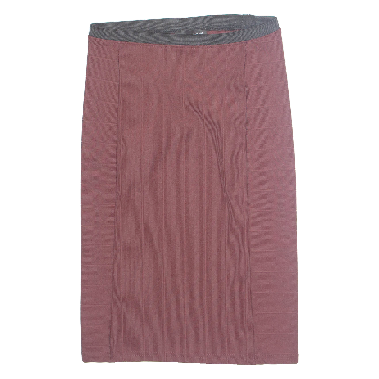 ZARA Womens Bandage Skirt Maroon Knee Length S Refurbished - N/A refurbished available on Cerqular