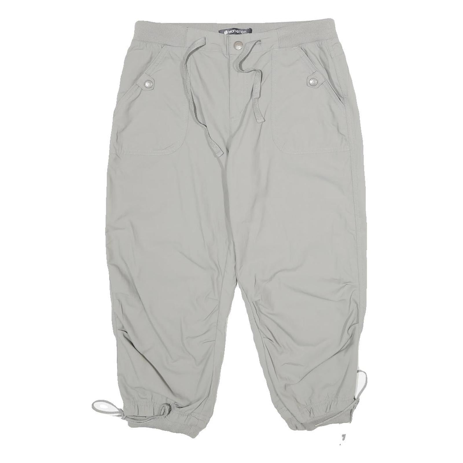 HANG TEN Womens Shorts Grey Casual XL W30 Drawstring Pockets Comfortable Refurbished - N/A refurbished available on Cerqular