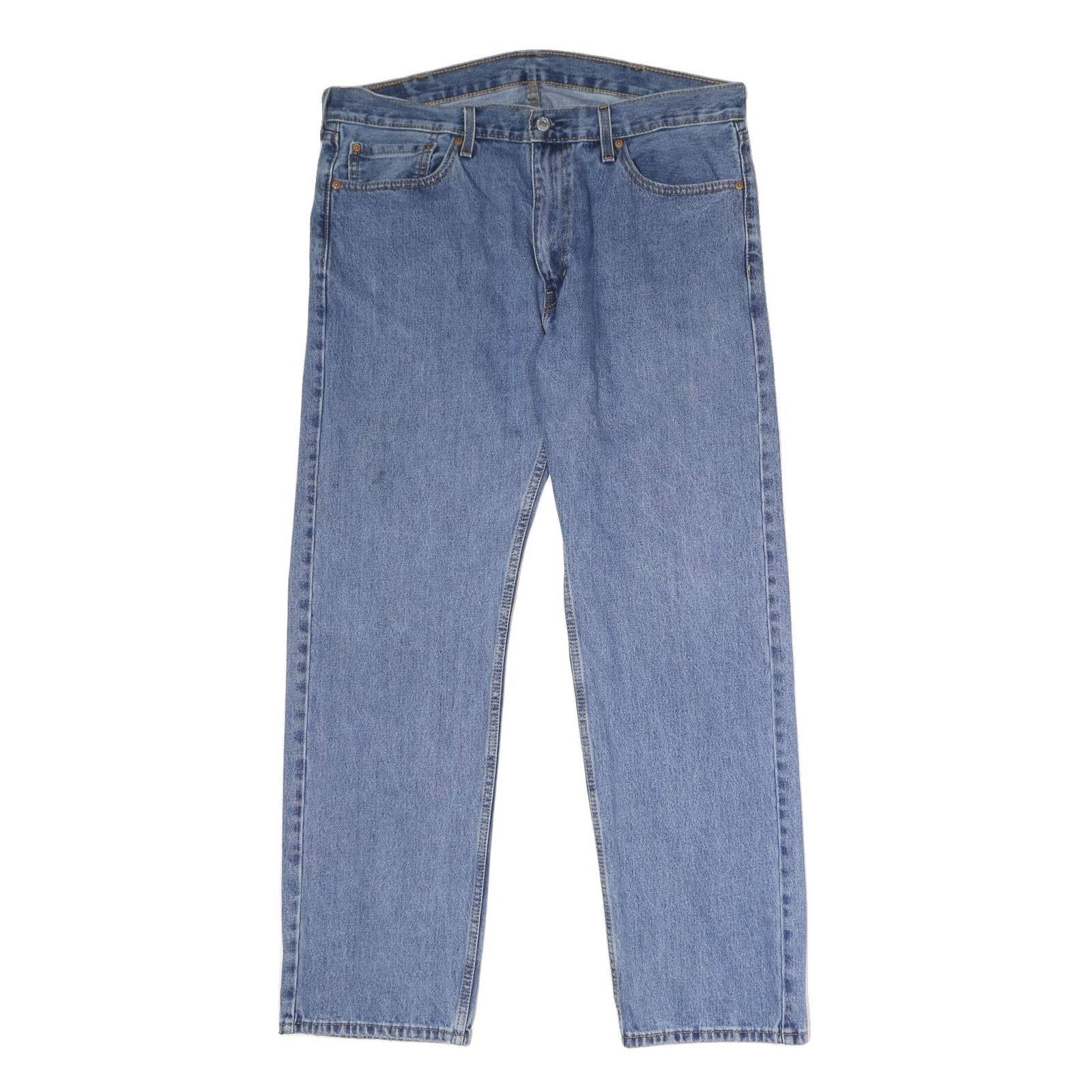 LEVI'S 505 Mens Jeans Blue Regular Straight Denim Medium W38 L32 Classic Zip Refurbished - N/A refurbished available on Cerqular