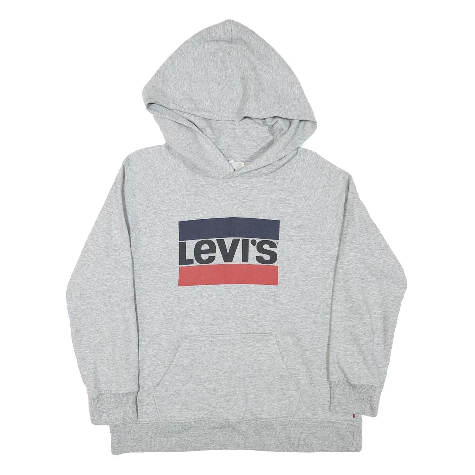 LEVI'S Mens Grey Hoodie M Cotton Blend Pullover Hooded Sweatshirt Casual Refurbished - N/A refurbished available on Cerqular