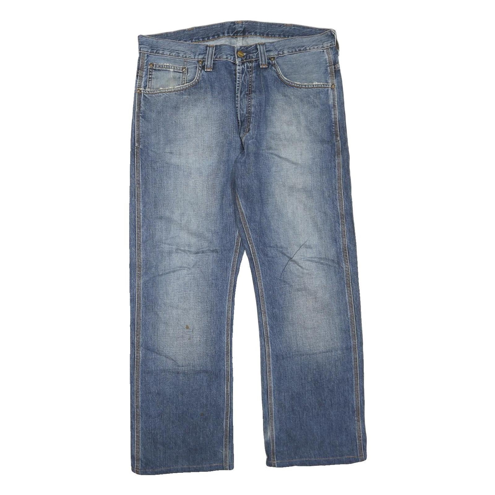 CARHARTT Mens Regular Fit Blue Denim Straight Leg Jeans W38 L30 Classic Cotton Refurbished - N/A refurbished available on Cerqular