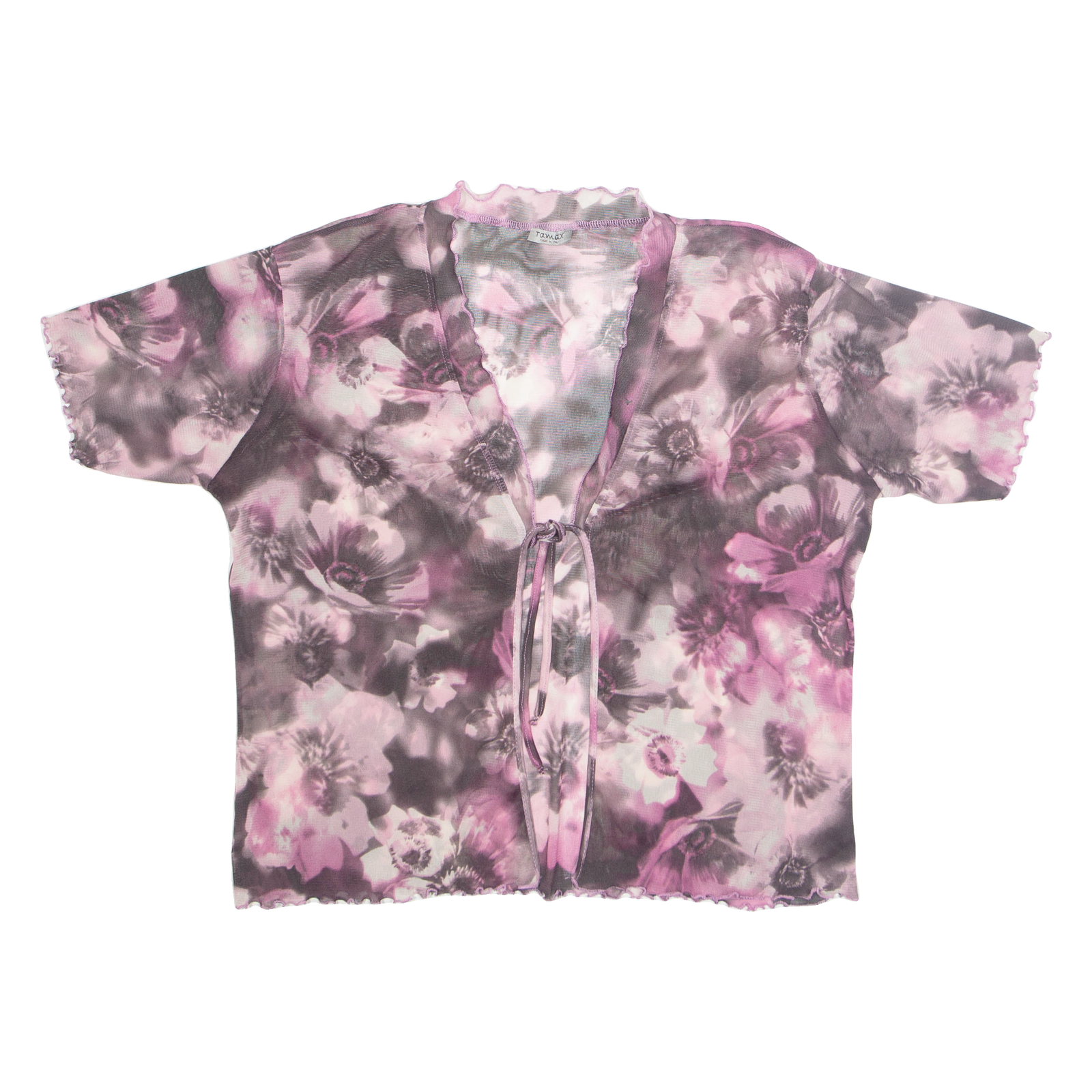 TAMAX Womens Printed Top Purple V-Neck Viscose Floral M Refurbished - N/A refurbished available on Cerqular