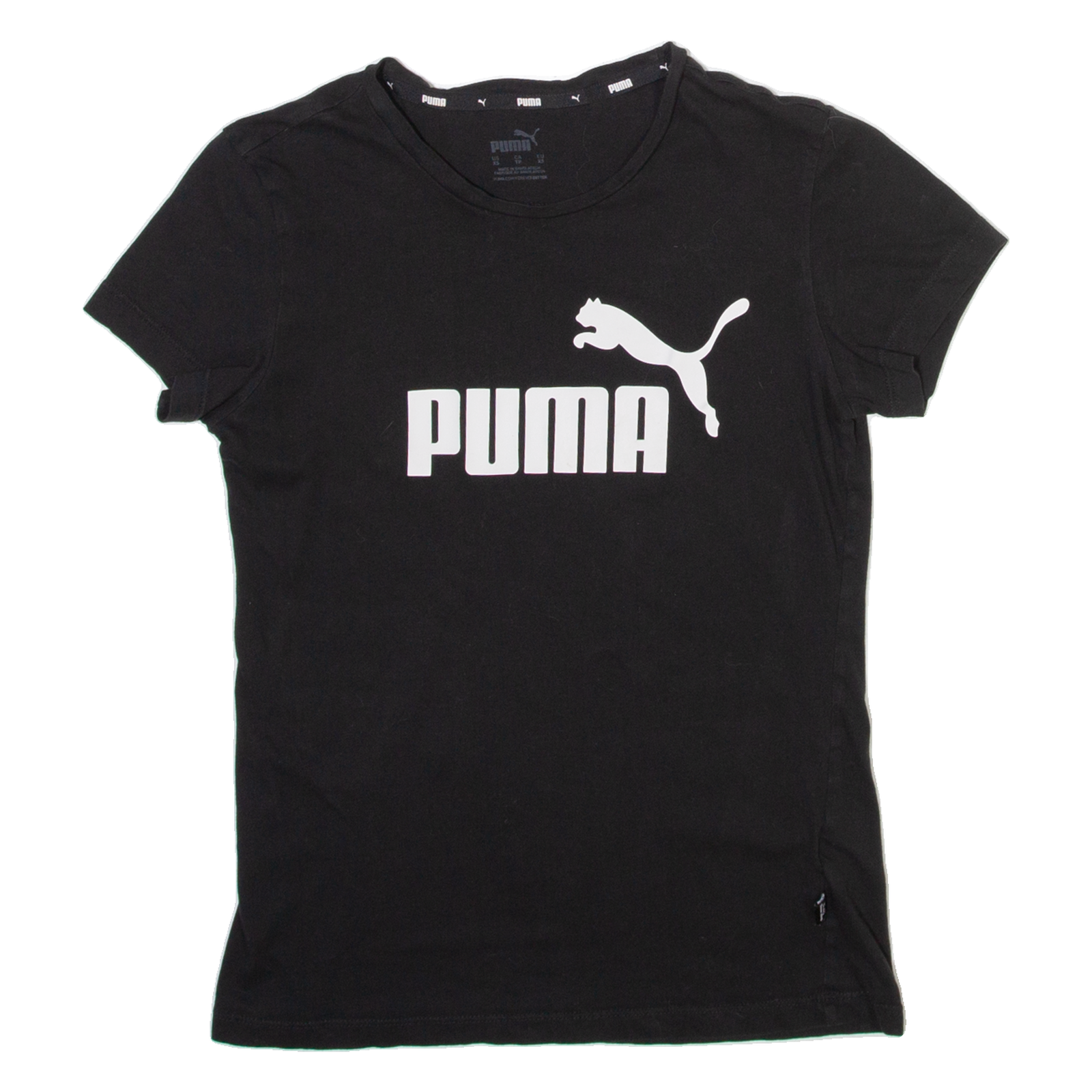 PUMA Womens T-Shirt Black Crew Neck XS Refurbished - N/A refurbished available on Cerqular