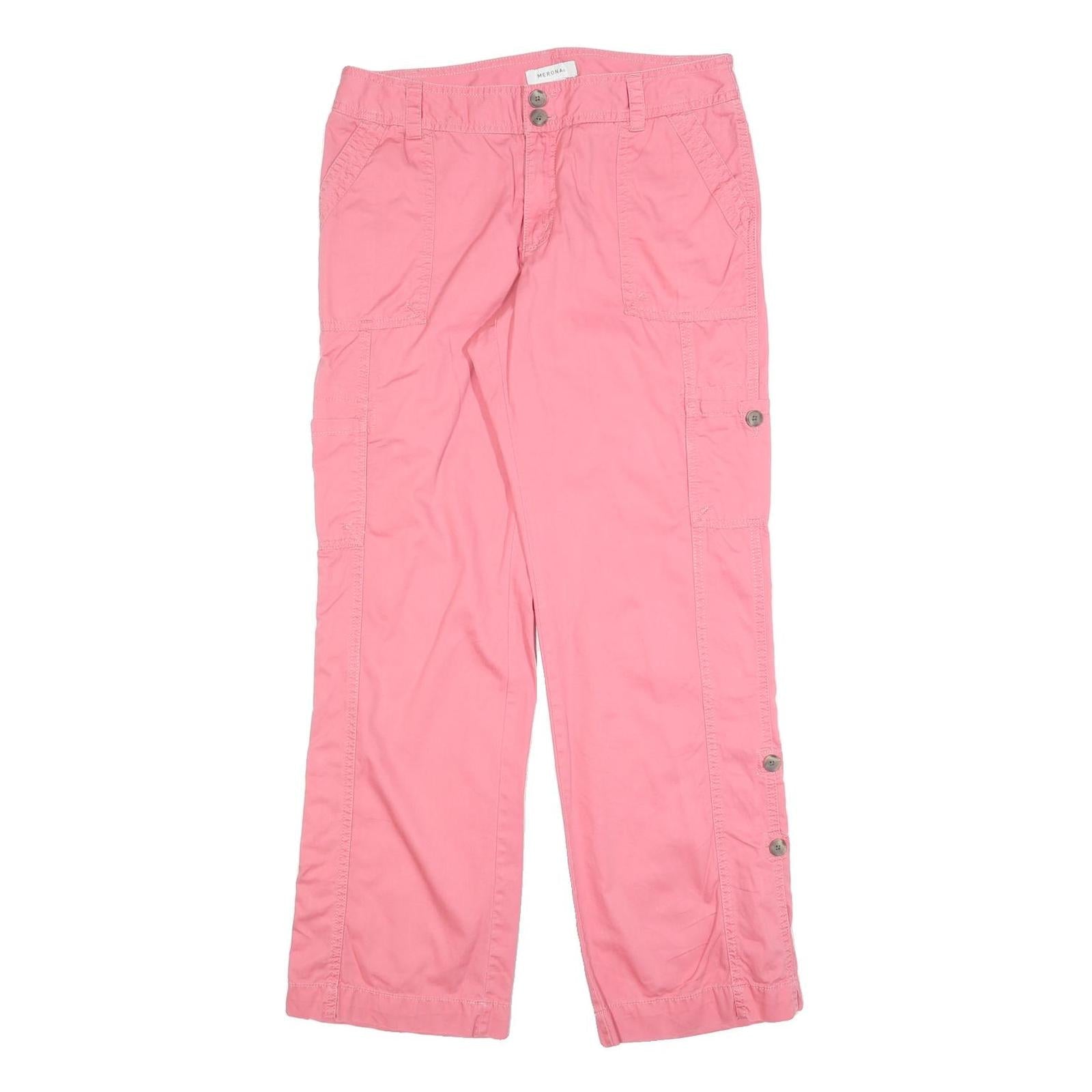 MERONA Womens Cotton Blend Pink Relaxed Straight Trousers W32 L30 Summer Casual Refurbished - N/A refurbished available on Cerqular