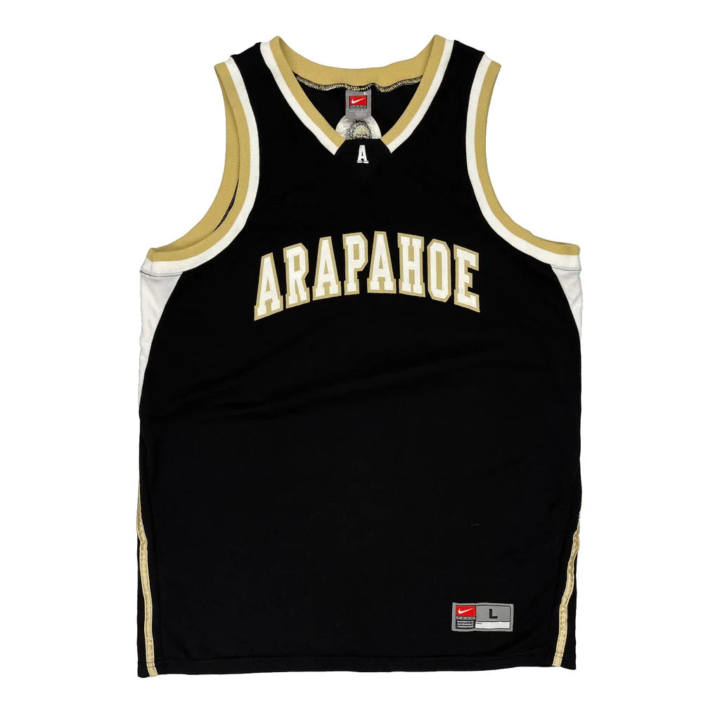 Buy Made In USA Arapahoe Nike Jersey - Large Black Polyester Refurbished - $73.69 Made In USA Arapahoe Nike Jersey - Large Black Polyester Refurbished - Thrifted (note: this is a term often used to describe second- refurbished available on Cerqular