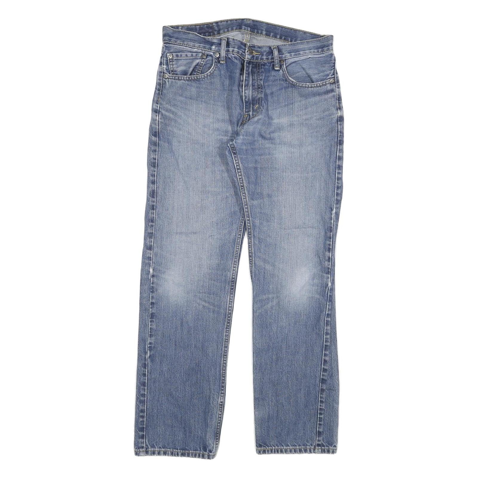 LEVI'S 505 Mens Jeans Blue Regular Straight Denim Light W32 L32 Cotton Blend Zip Refurbished - N/A refurbished available on Cerqular