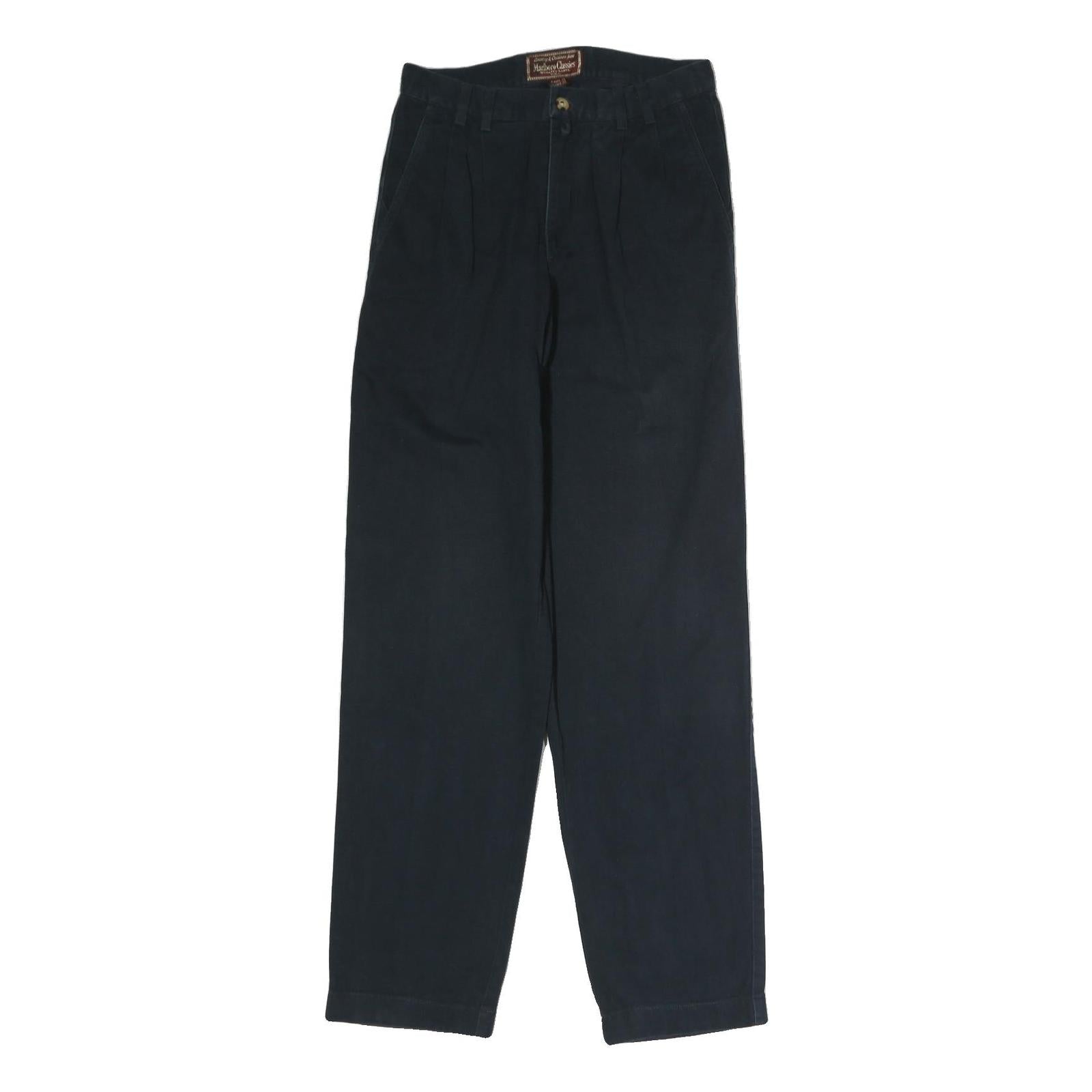 MALBORO CLASSICS Mens Cotton Black Regular Fit Straight Trousers W28 L33 Casual Refurbished - N/A refurbished available on Cerqular
