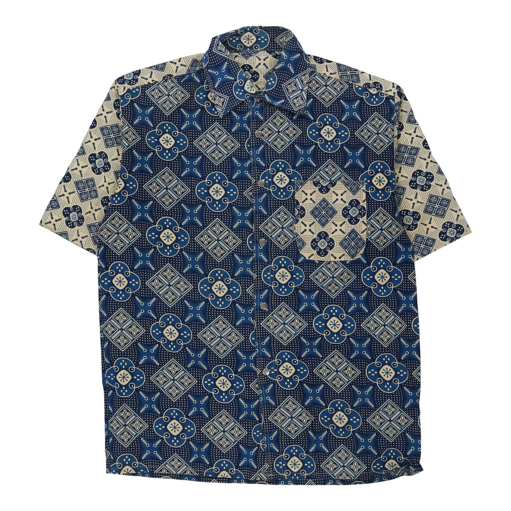 Unbranded Patterned Shirt - Large Blue Cotton Refurbished - Thrifted (note: this is a term often used to describe second- refurbished available on Cerqular