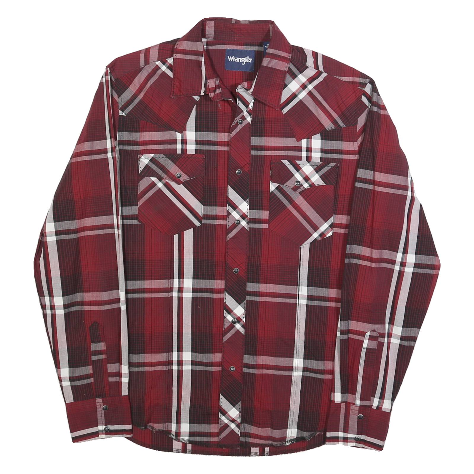 WRANGLER Mens Red & Black Check Shirt M Western Style Cotton Blend Long Sleeve Refurbished - N/A refurbished available on Cerqular