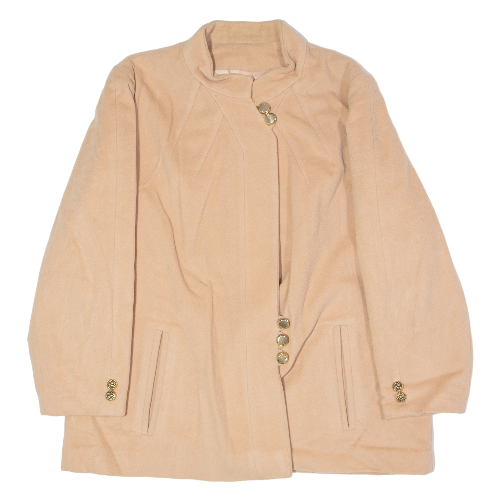 CS Womens Overcoat Coat Beige Wool 90s L Refurbished - N/A refurbished available on Cerqular
