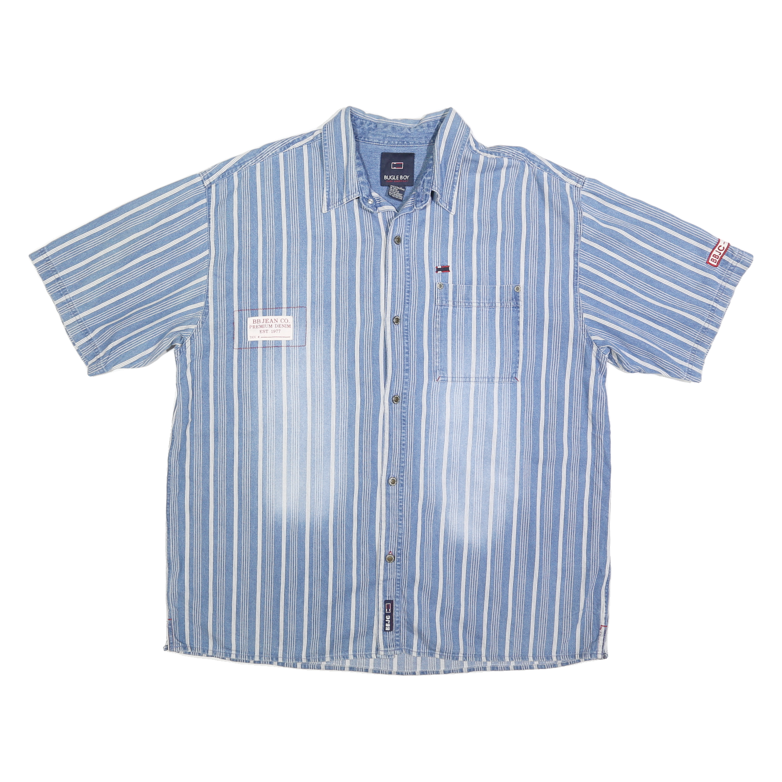 Buy BUGLE BOY Mens Blue & White Striped Cotton Short Sleeve Shirt XL Casual Refurbished - $54.59 BUGLE BOY Mens Blue & White Striped Cotton Short Sleeve Shirt XL Casual Refurbished - N/A refurbished available on Cerqular