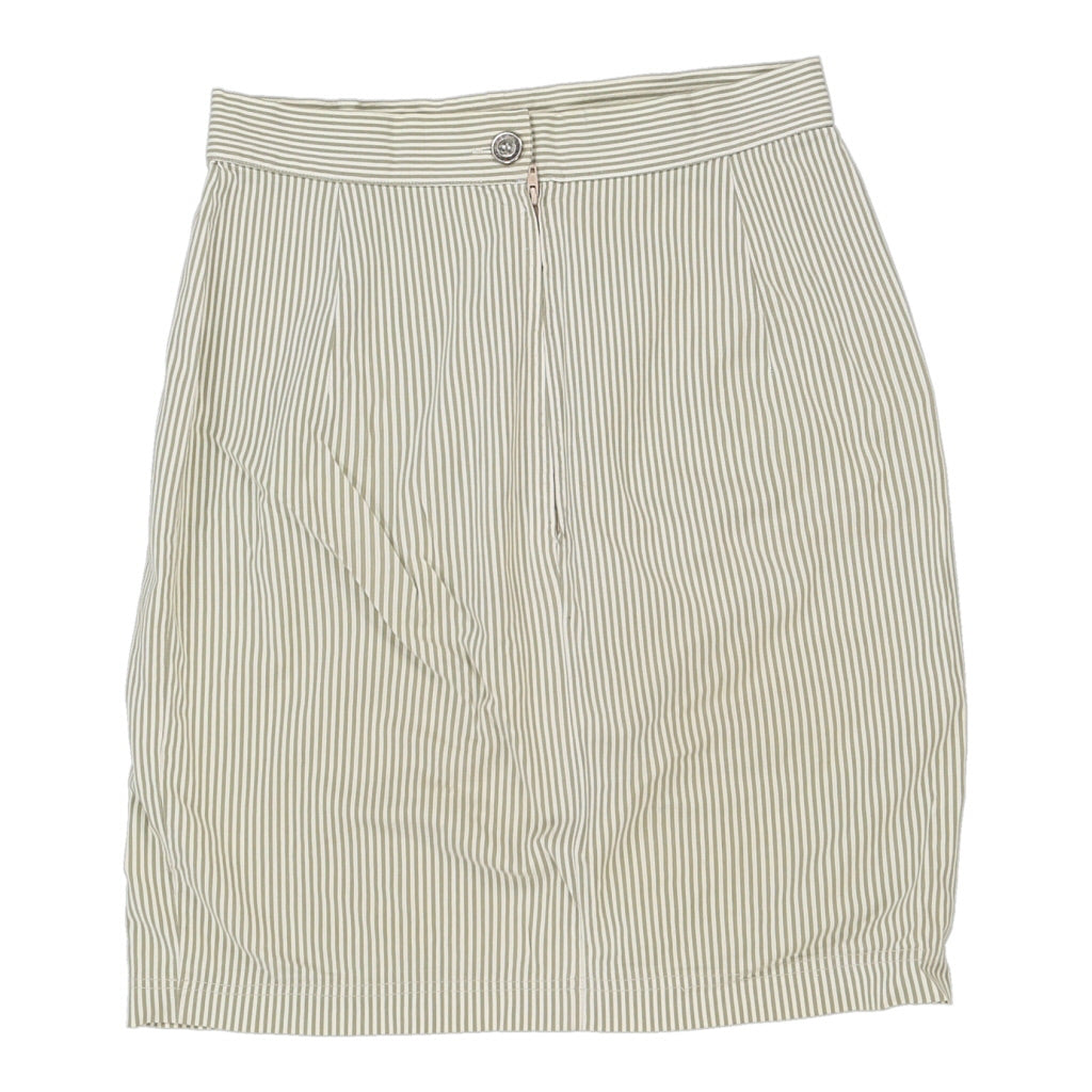 Mouche Striped Mini Skirt - Small Green Cotton Refurbished - Thrifted (note: this is a term often used to describe second- refurbished available on Cerqular