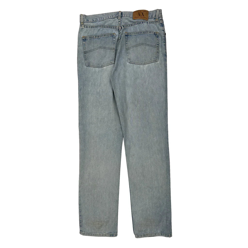 Armani Exchange Slim Fit Jeans - 33W 34L Light Wash Cotton Refurbished - Thrifted (note: this is a term often used to describe second- refurbished available on Cerqular