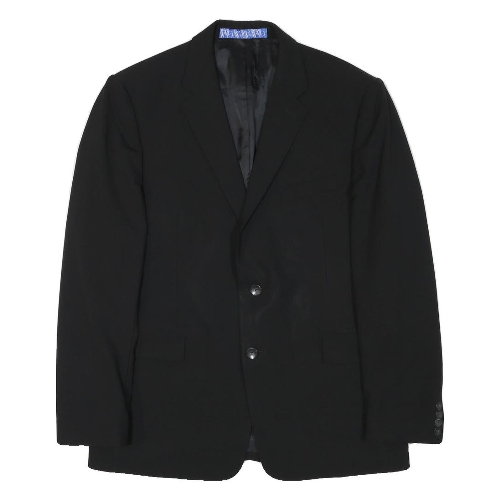 KENZO Mens Black Jacket S Wool Blend Plain Button Closure Classic Tailored Refurbished - N/A refurbished available on Cerqular