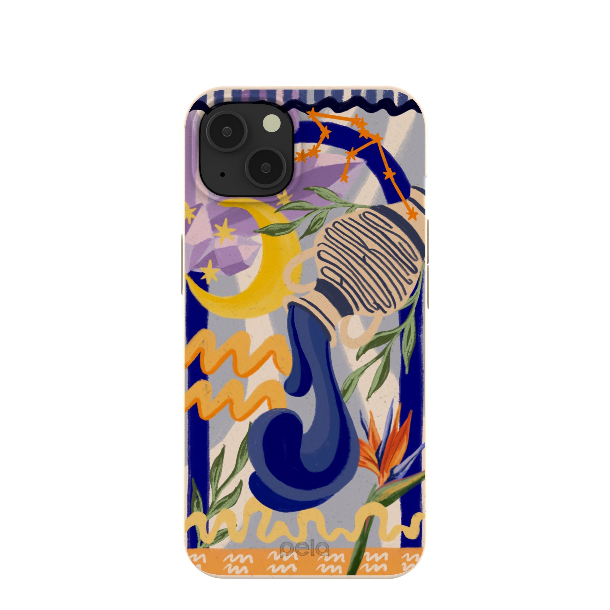 Seashell Aquarius Water iPhone 13 Case Refurbished - Pela Case refurbished available on Cerqular