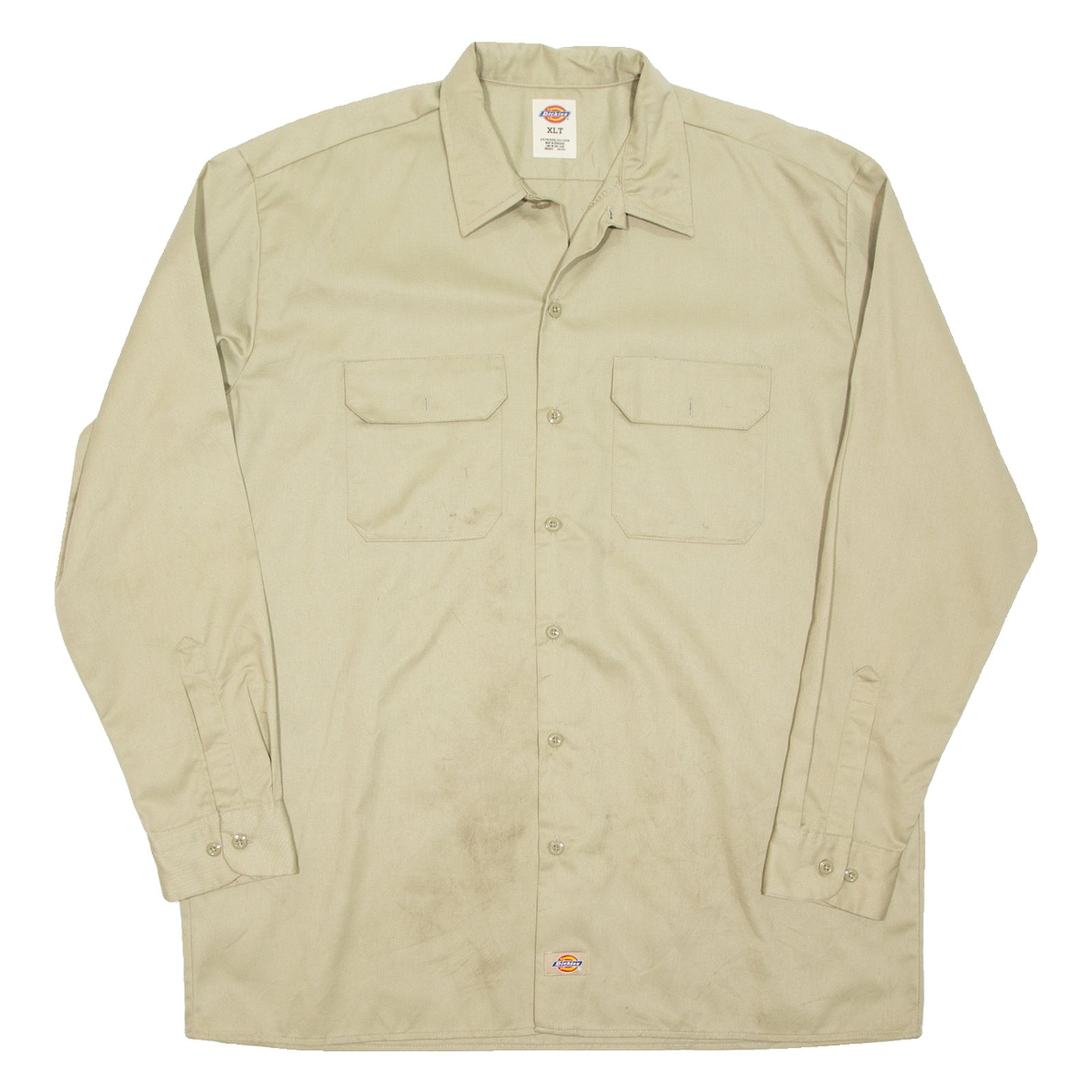 DICKIES Tall Mens Worker Shirt Beige Long Sleeve XL Refurbished - N/A refurbished available on Cerqular