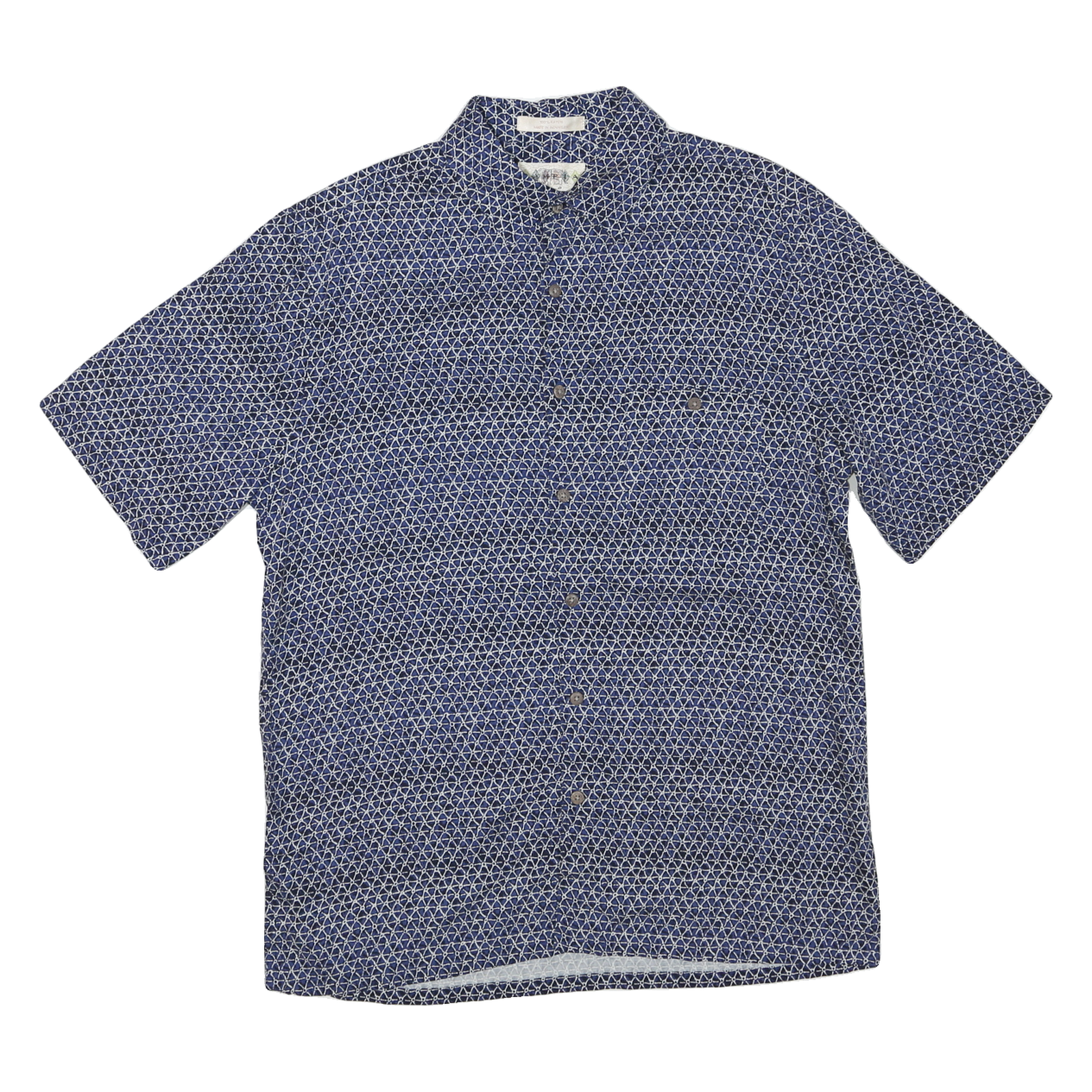 CAMPIA Mens Blue Pattern Shirt M Cotton Blend Casual Short Sleeve Button Shirt Refurbished - N/A refurbished available on Cerqular