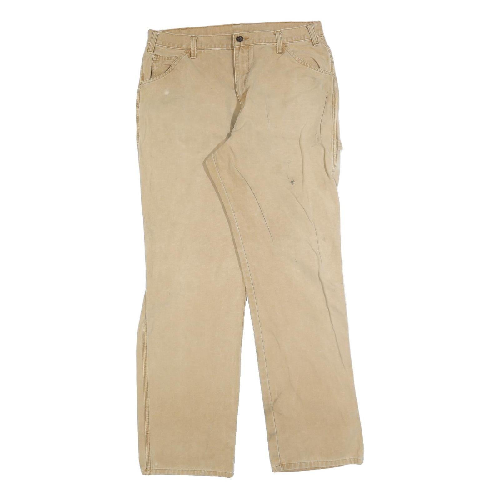 DICKIES Mens Regular Fit Jeans Beige Cotton Blend W36 L34 Workwear Utility Style Refurbished - N/A refurbished available on Cerqular