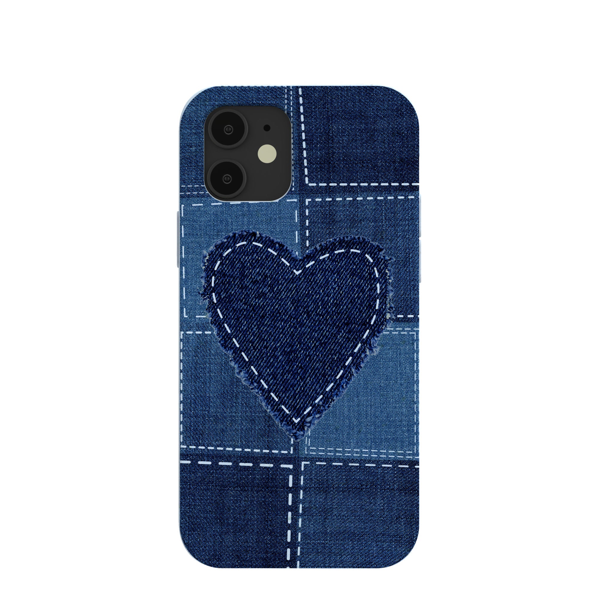Powder Blue Denim Heart iPhone 12/ iPhone 12 Pro Case Refurbished - Pela Case refurbished available on Cerqular